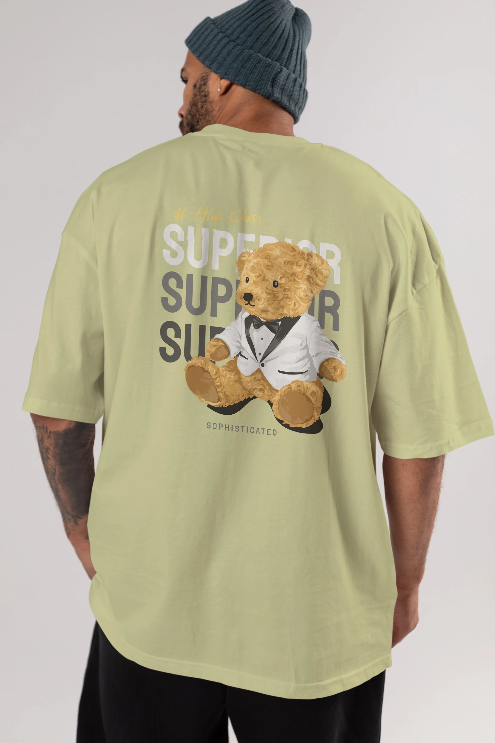 Teddy Bear Superior Arka Baskılı Oversize t-shirt Erkek Kadın Unisex %100 Pamuk