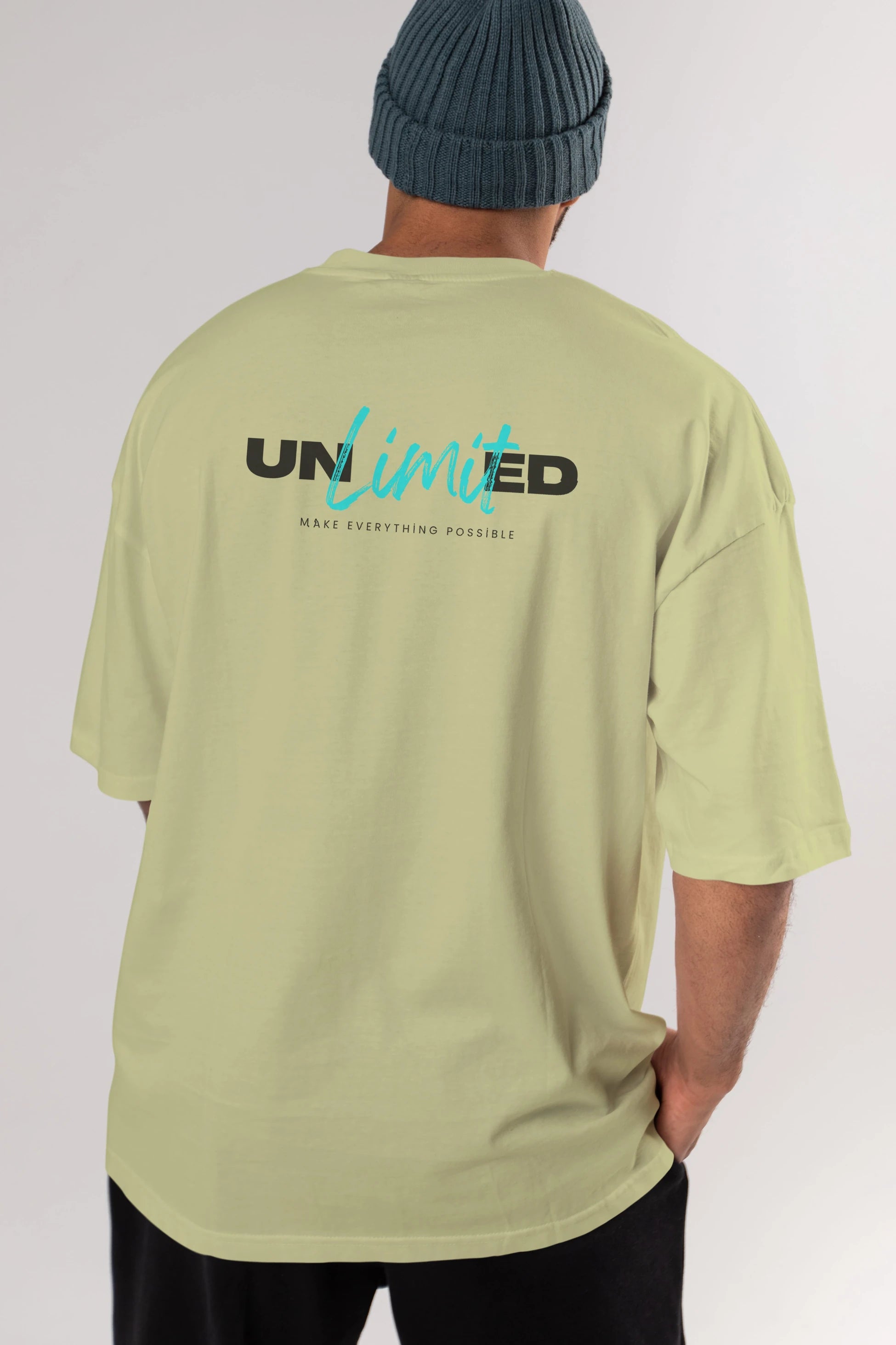 Unlimited Yazılı Arka Baskılı Oversize t-shirt Erkek Kadın Unisex