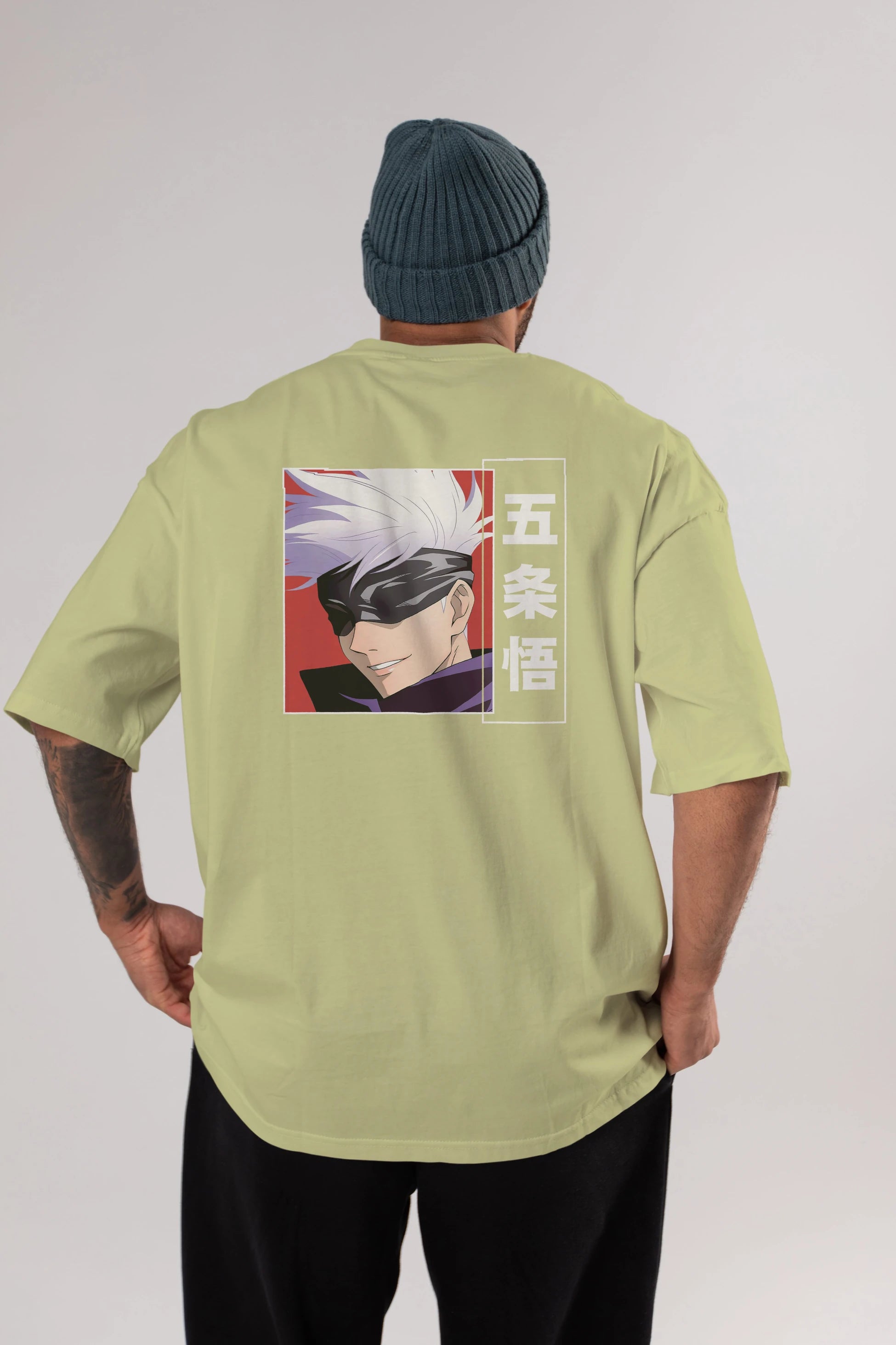SATORU GOJO Anime Arka Baskılı Oversize t-shirt Erkek Kadın Unisex