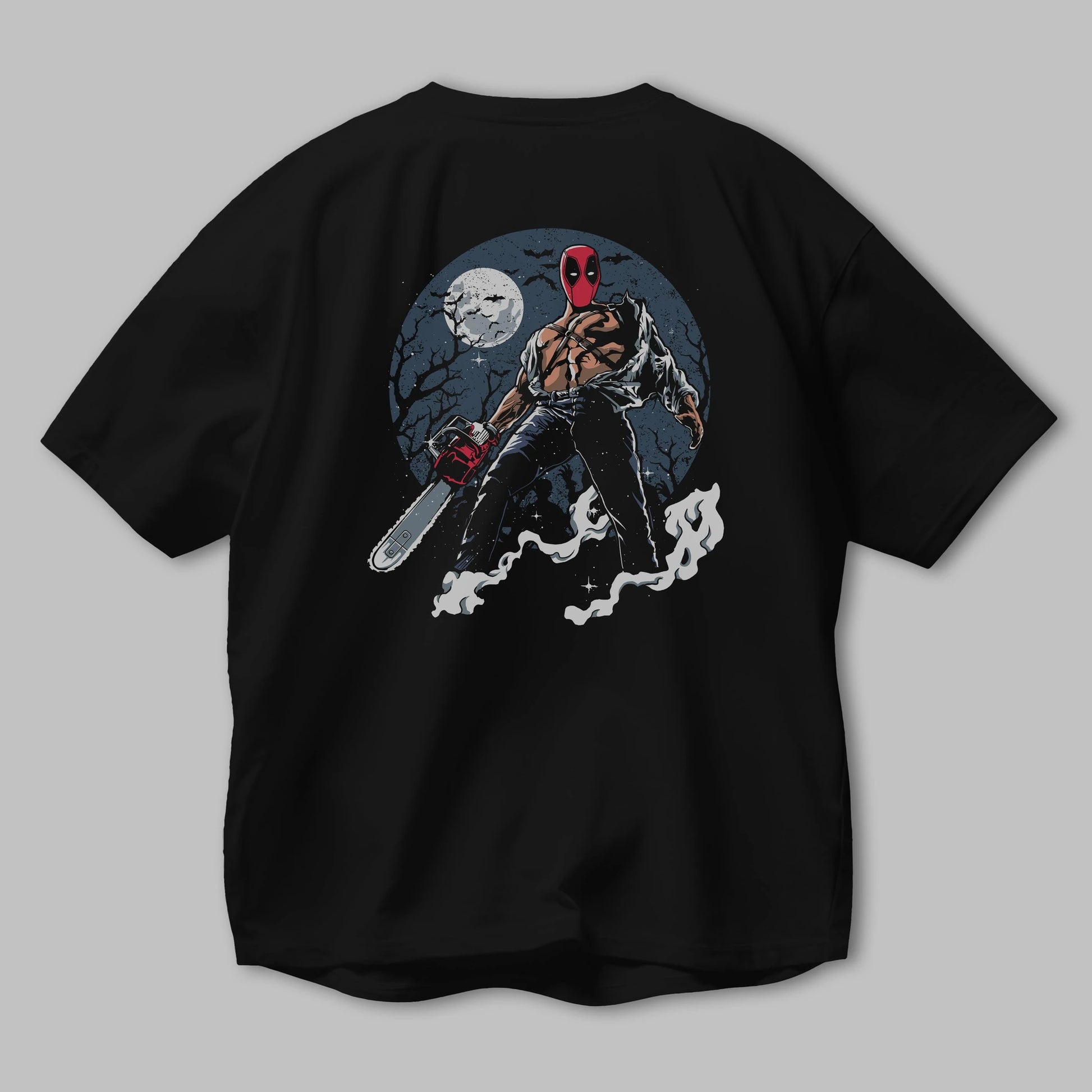 Evil Deadpool Arka Baskılı Oversize t-shirt Erkek Kadın Unisex %100 Pamuk