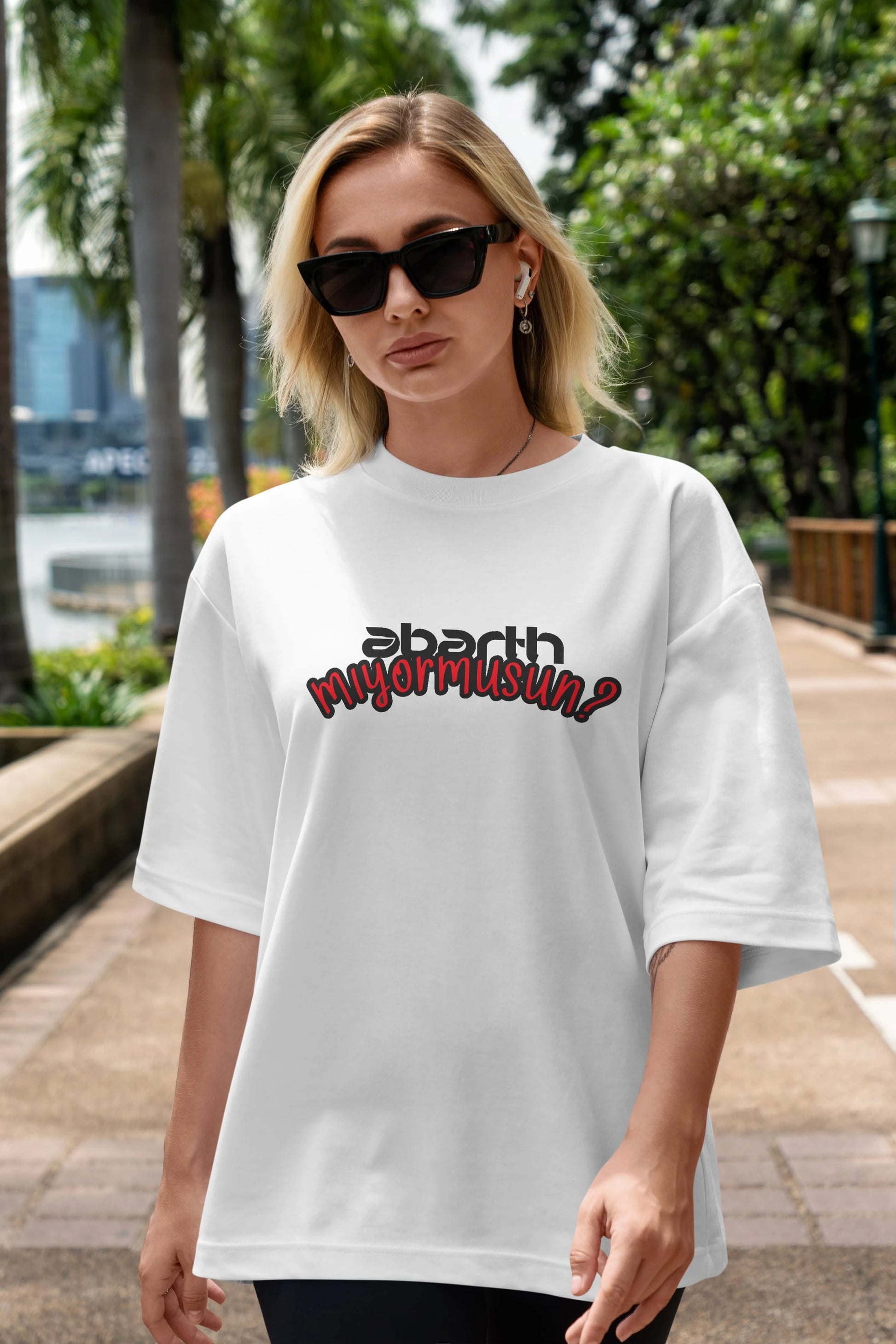 Abarth  Mıyormusun Ön Baskılı Oversize t-shirt %100 pamuk Erkek Kadın Unisex