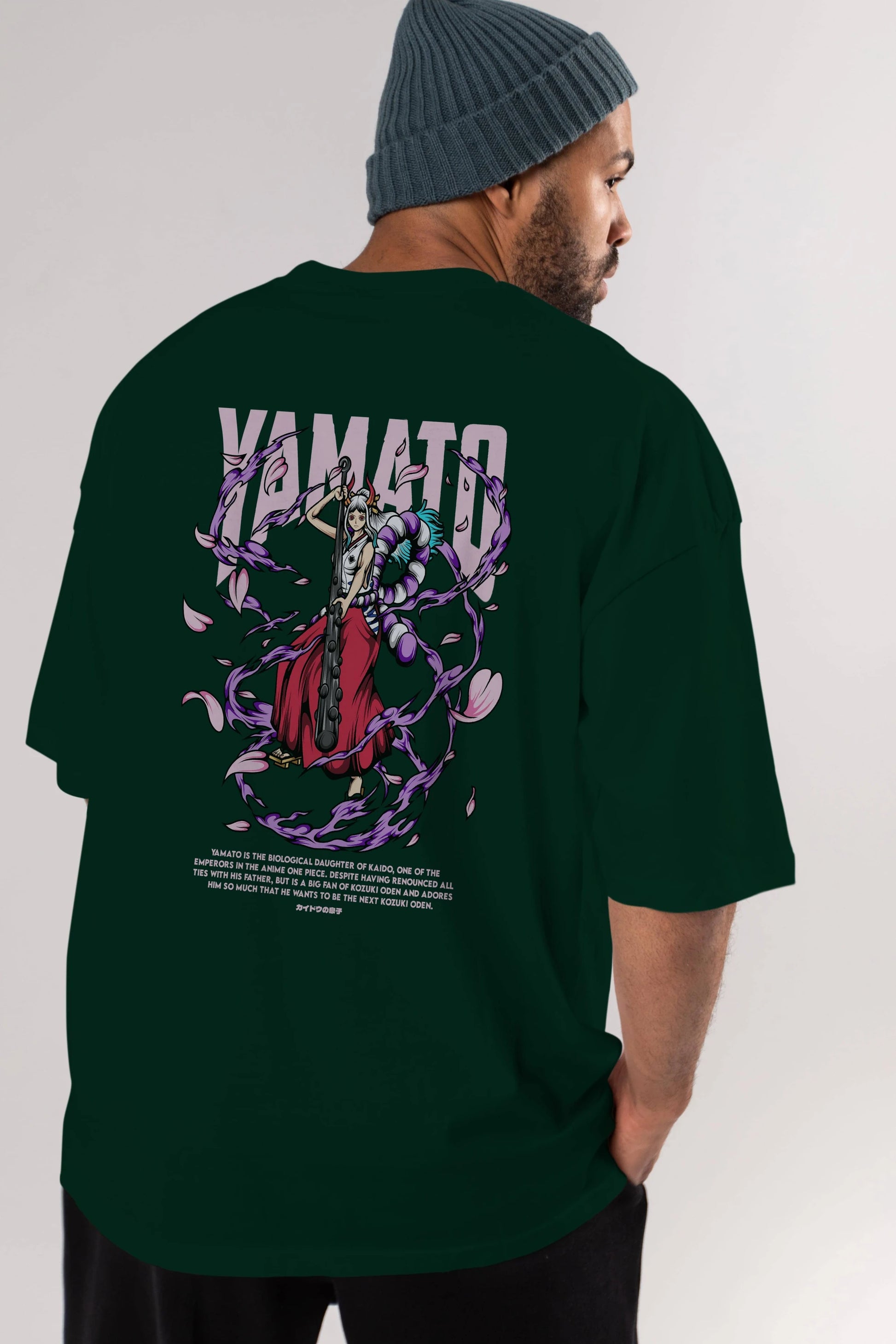 Yamato Anime Arka Baskılı Oversize t-shirt Erkek Kadın Unisex