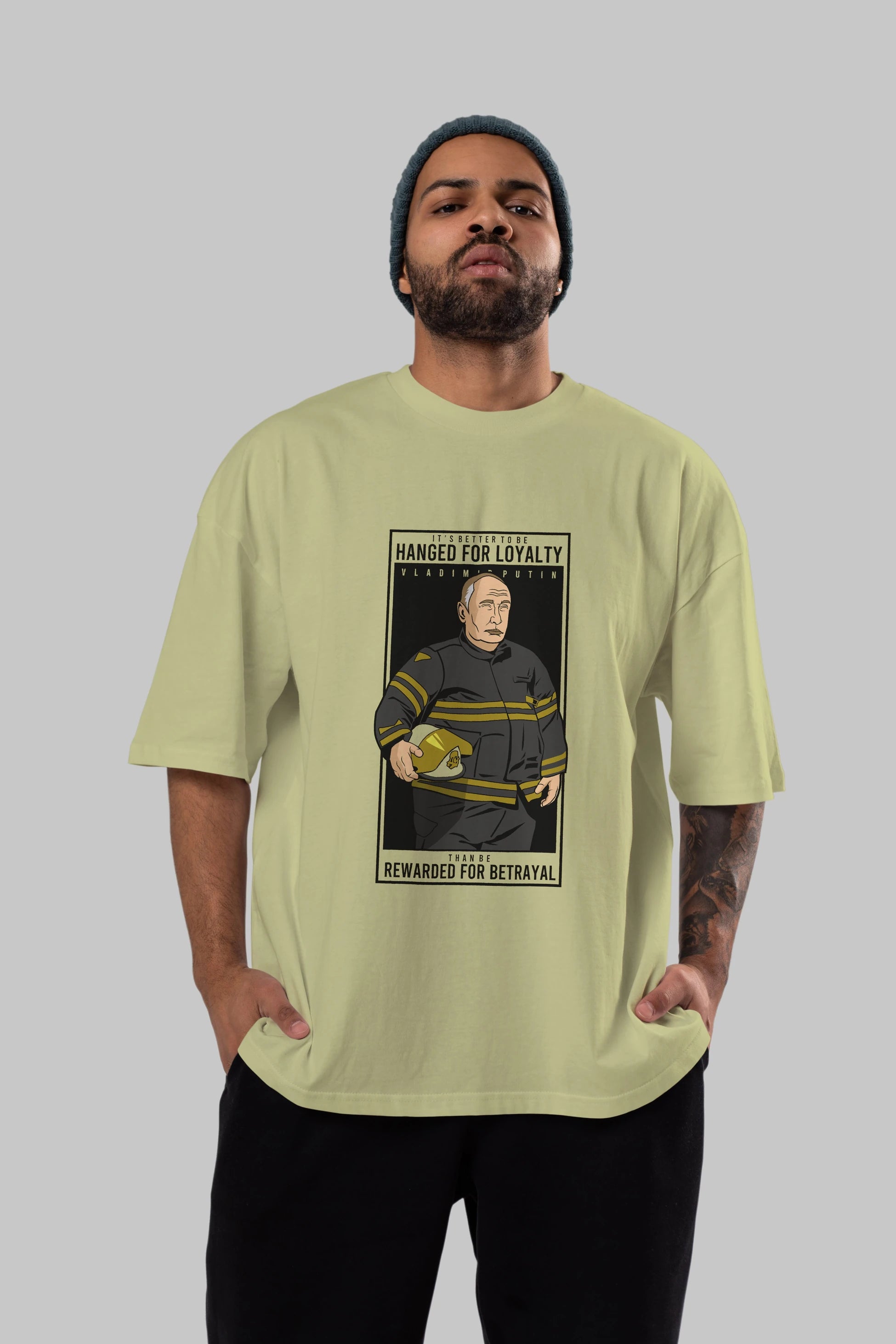 Putin Fireman Ön Baskılı Oversize t-shirt Erkek Kadın Unisex %100 Pamuk tişort