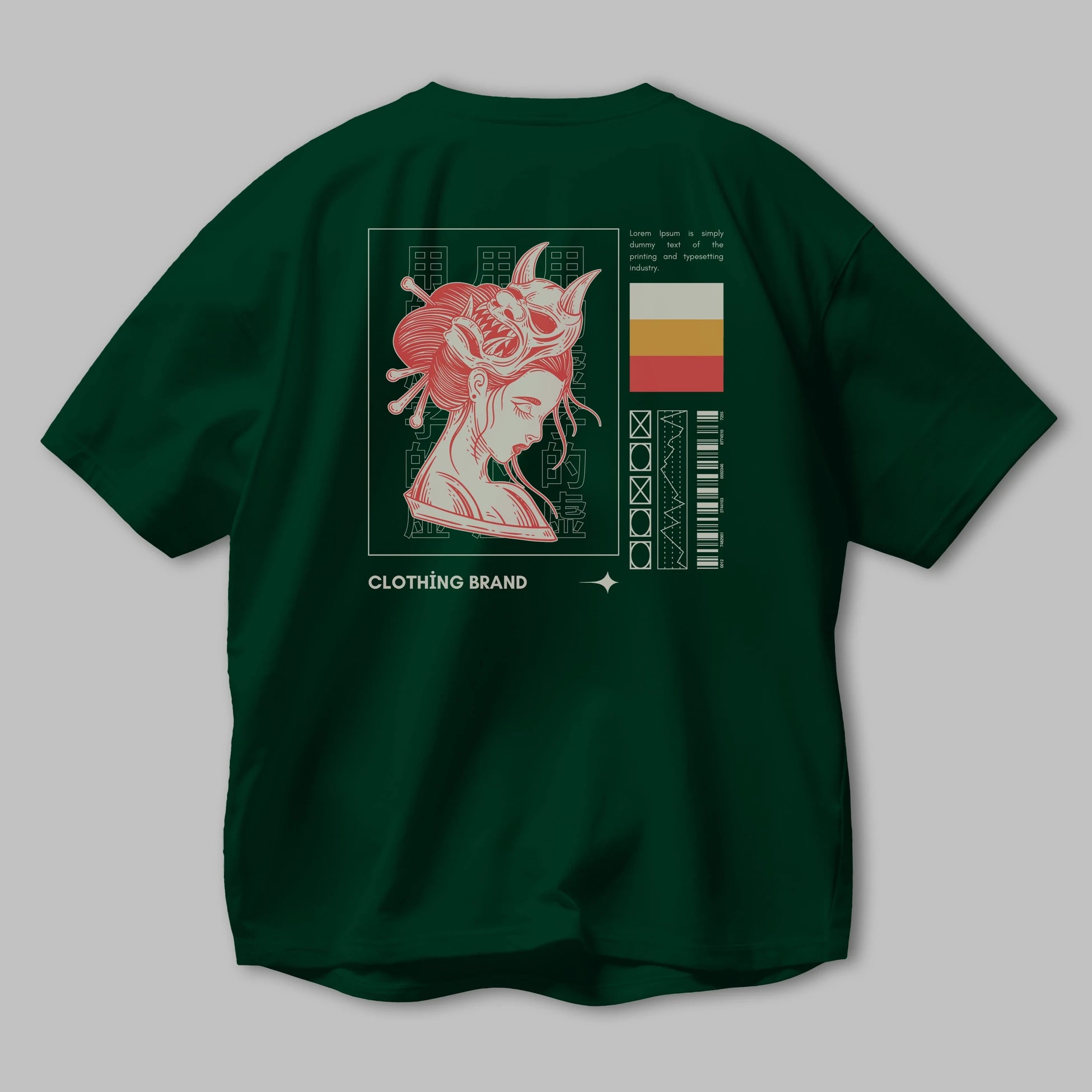 Hipster Japanese Style 2 Arka Baskılı Oversize t-shirt Erkek Kadın Unisex