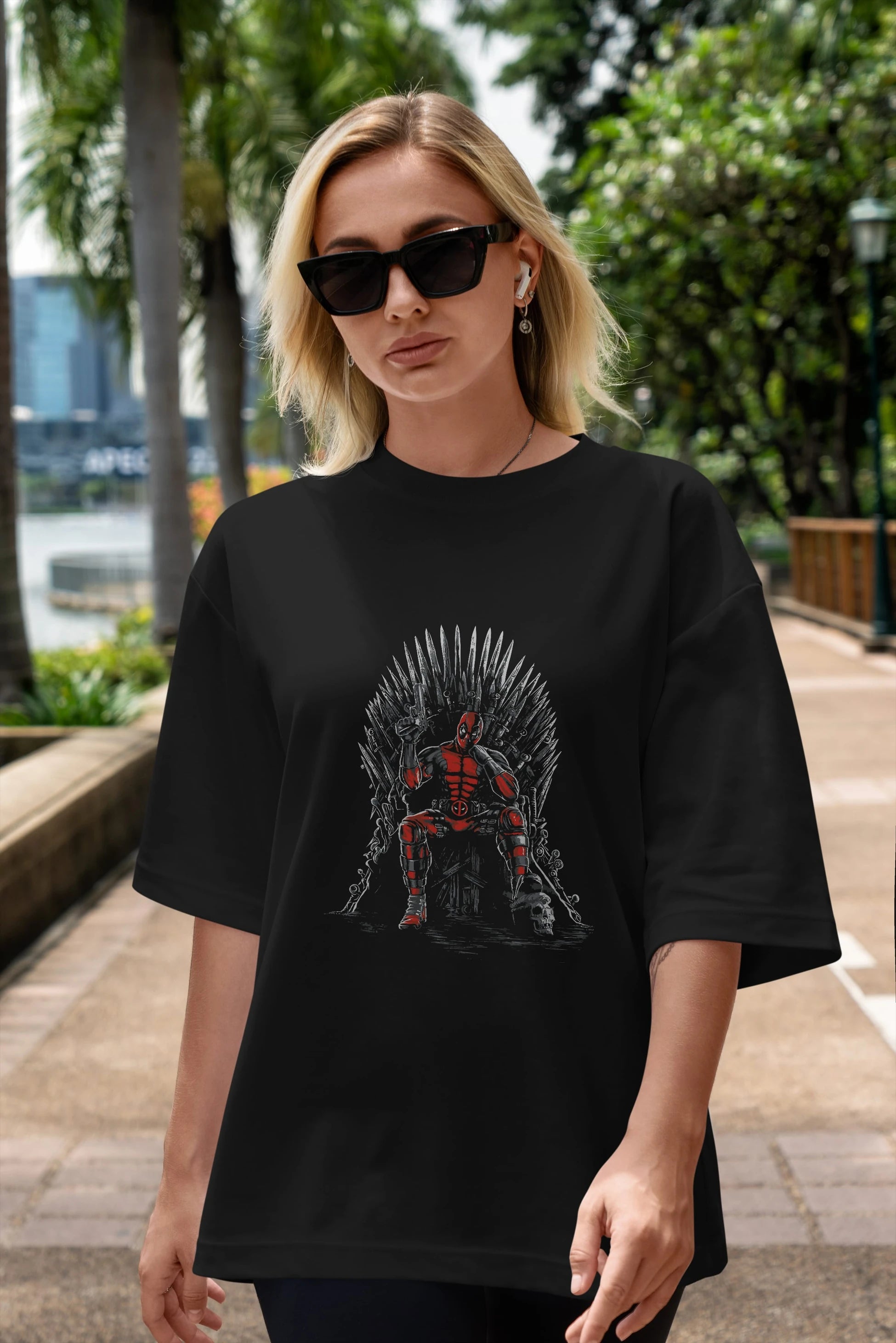 Deadpool (6) Ön Baskılı Oversize t-shirt Erkek Kadın Unisex %100 Pamuk Bisiklet Yaka tişort