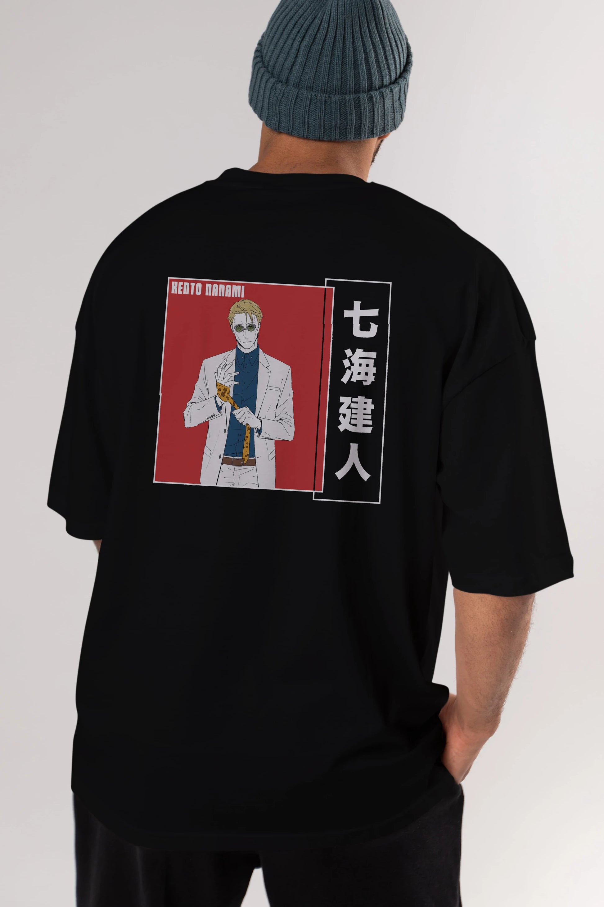 Kento Nanami 1 Anime Arka Baskılı Oversize t-shirt Erkek Kadın Unisex