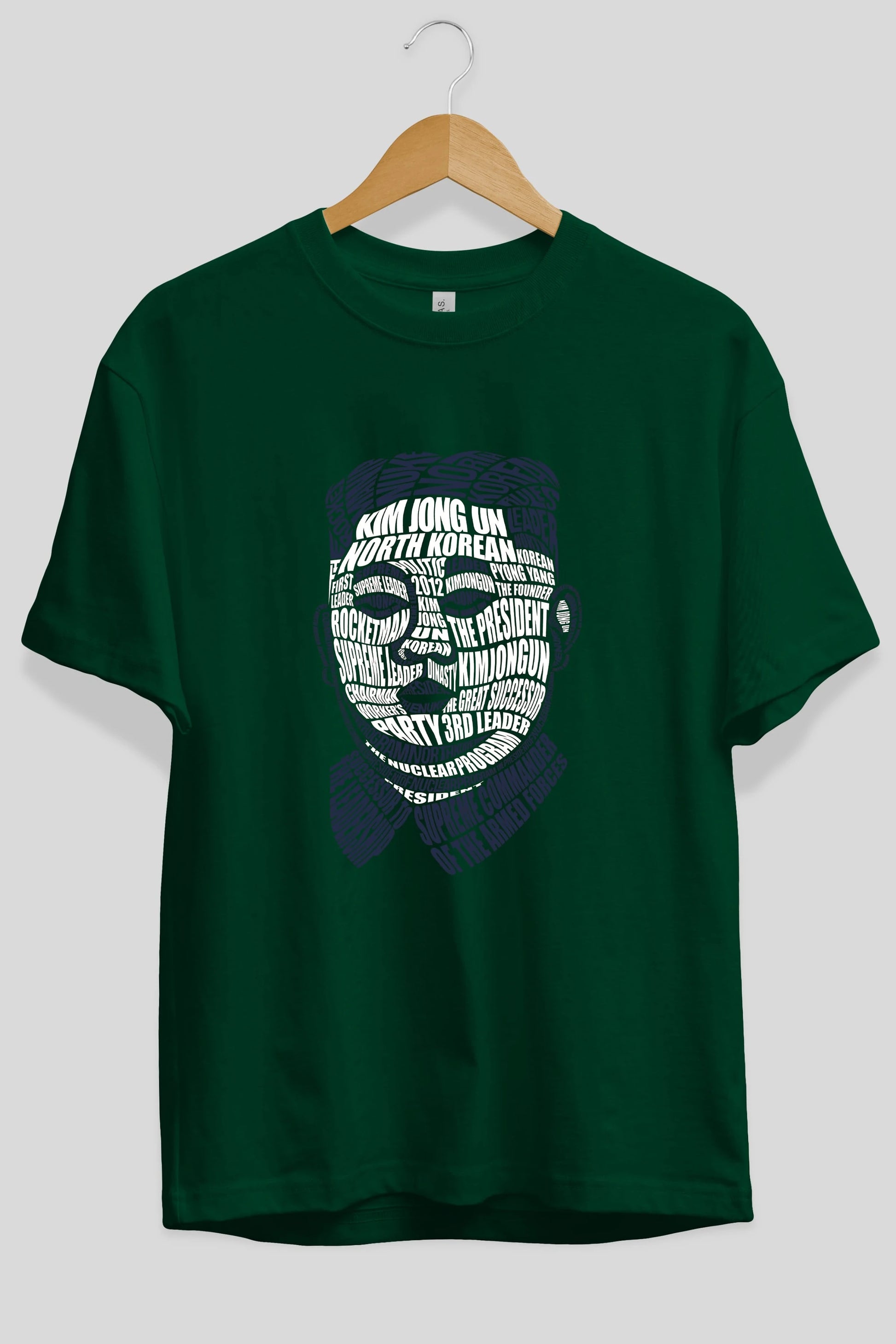 Kim Jong Un Calligram Ön Baskılı Oversize t-shirt %100 pamuk Erkek Kadın Unisex