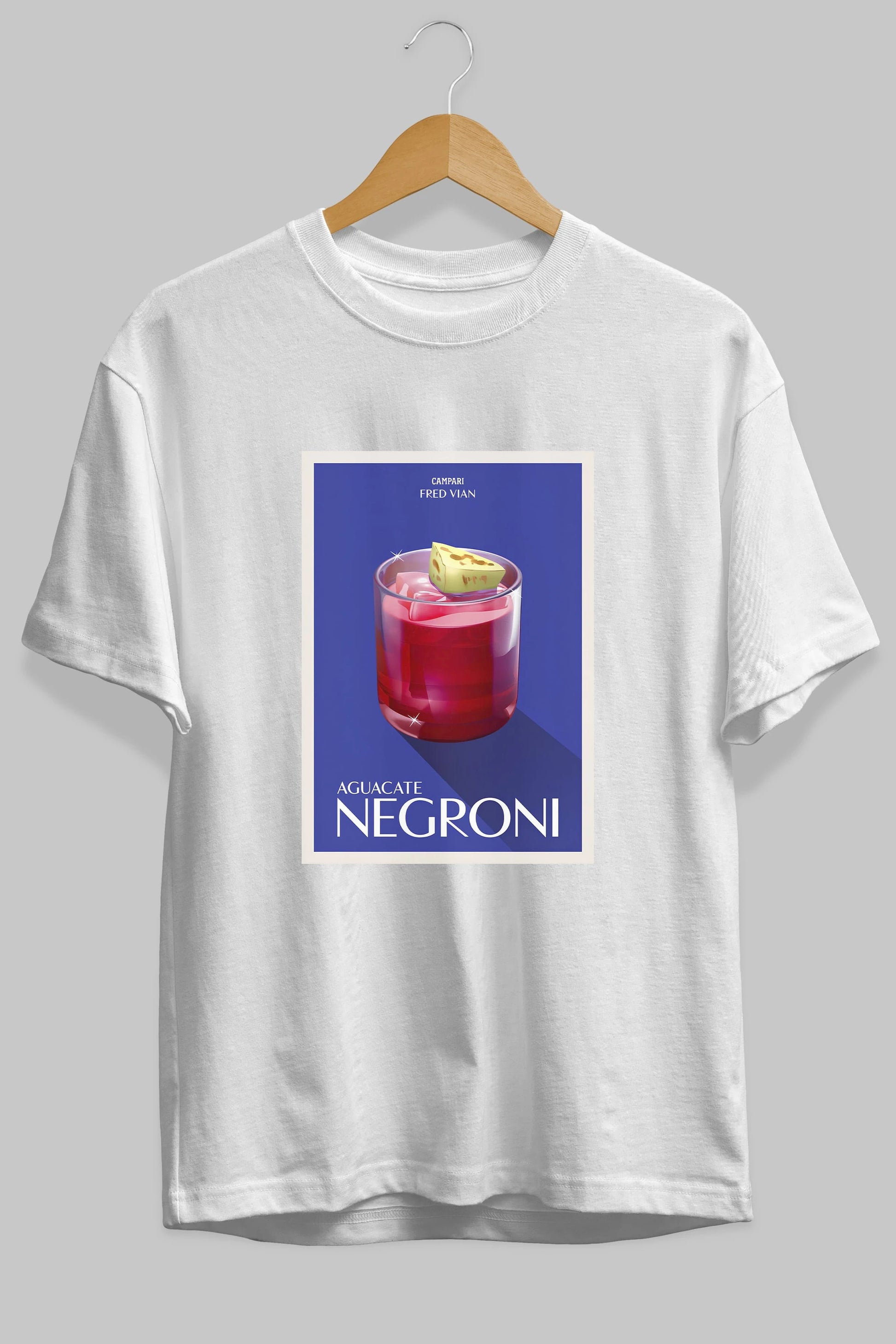 Aguacate Negroni Ön Baskılı Oversize t-shirt Erkek Kadın Unisex %100 Pamuk Bisiklet Yaka tişort