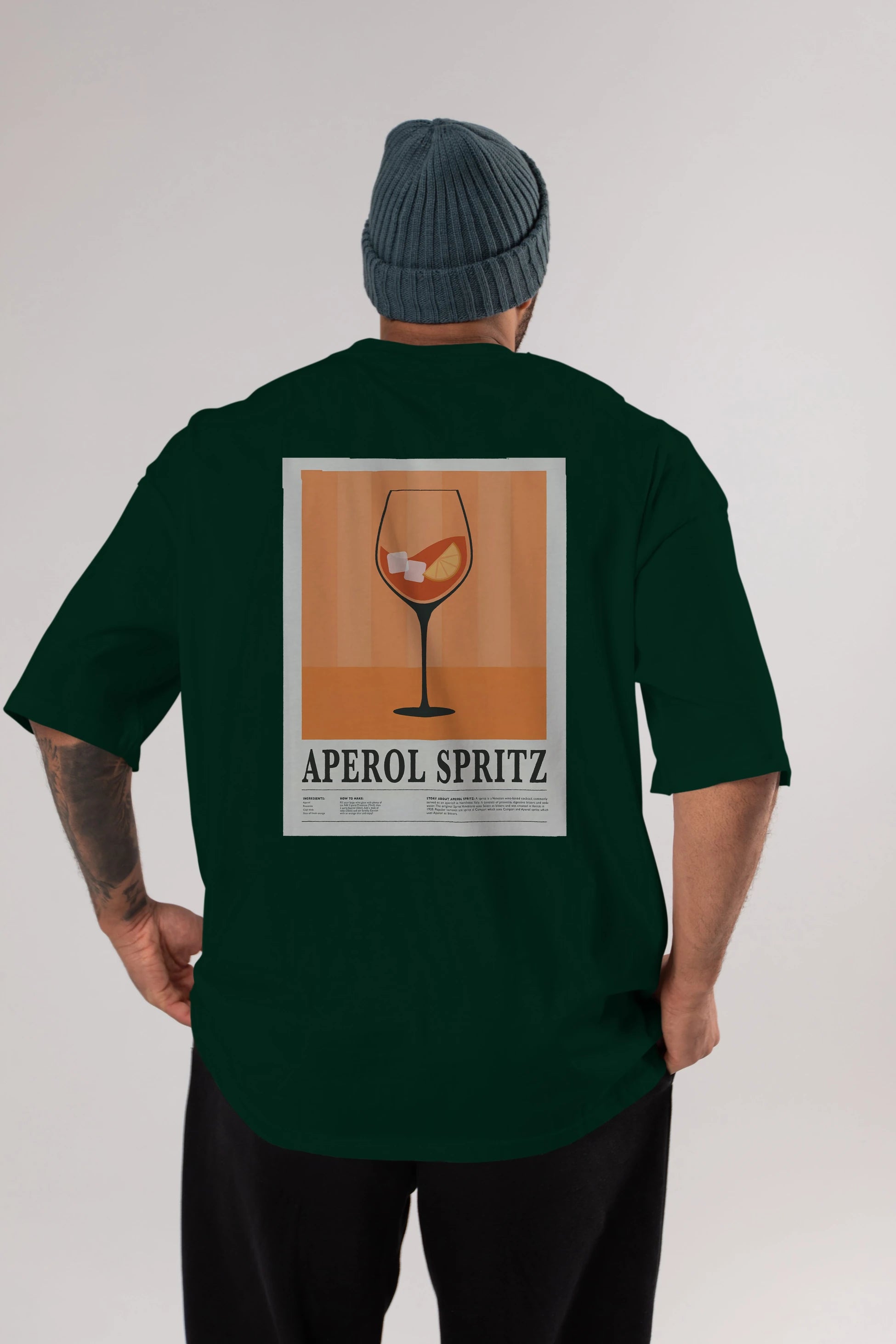 Aperol Spritz 8 Arka Baskılı Oversize t-shirt Erkek Kadın Unisex %100 Pamuk Bisiklet Yaka tişort