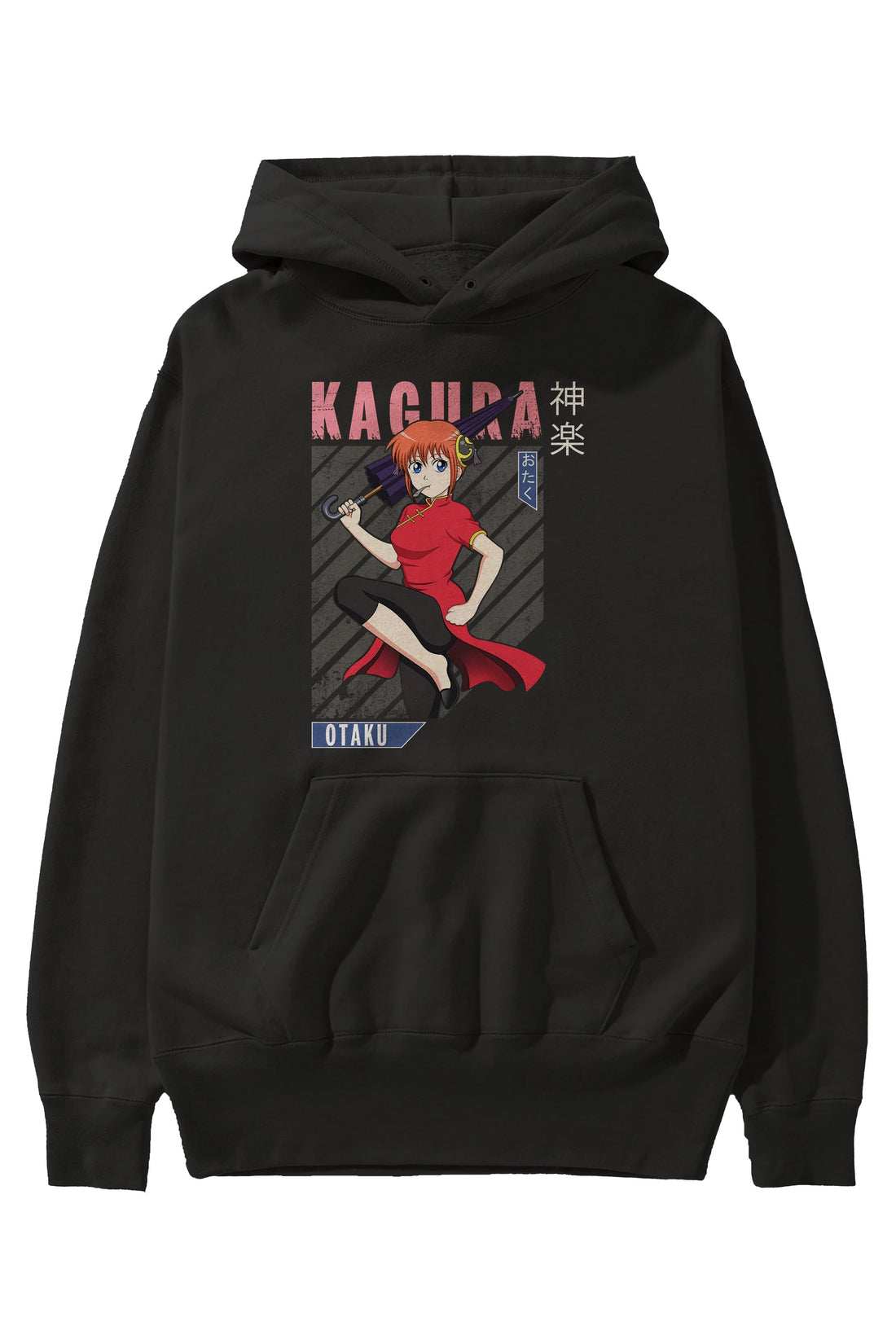 Kagura GINTAMA 1 Anime Ön Baskılı Hoodie Oversize Kapüşonlu Sweatshirt Erkek Kadın Unisex