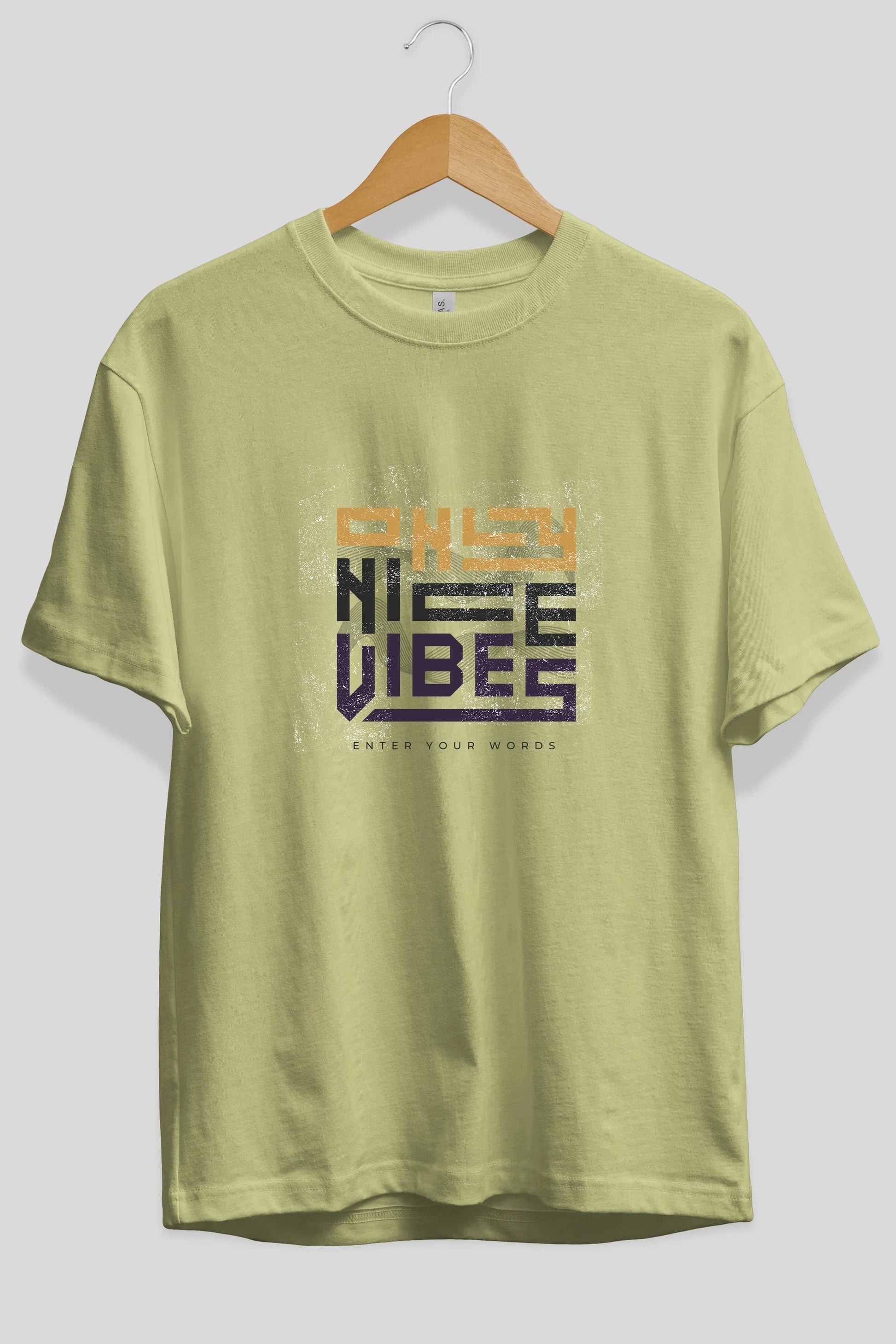 Only Nice Vibes Ön Baskılı Oversize t-shirt Erkek Kadın Unisex