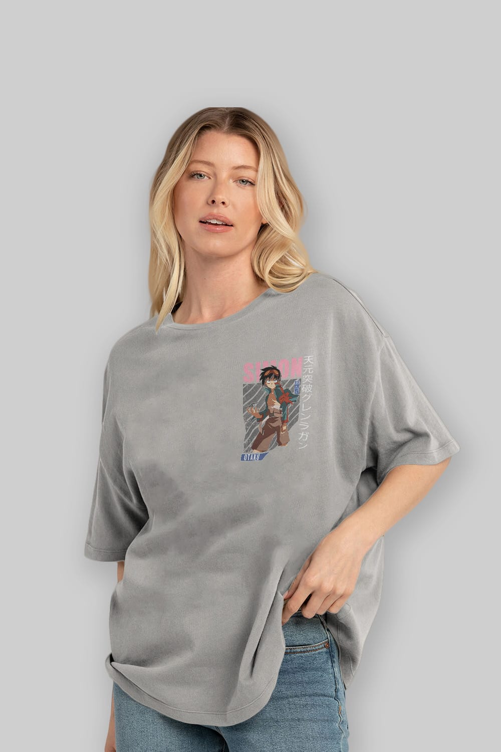 Simon 5 Ön Sol Baskılı Oversize t-shirt Erkek Kadın Unisex %100 Pamuk Bisiklet Yaka tişort