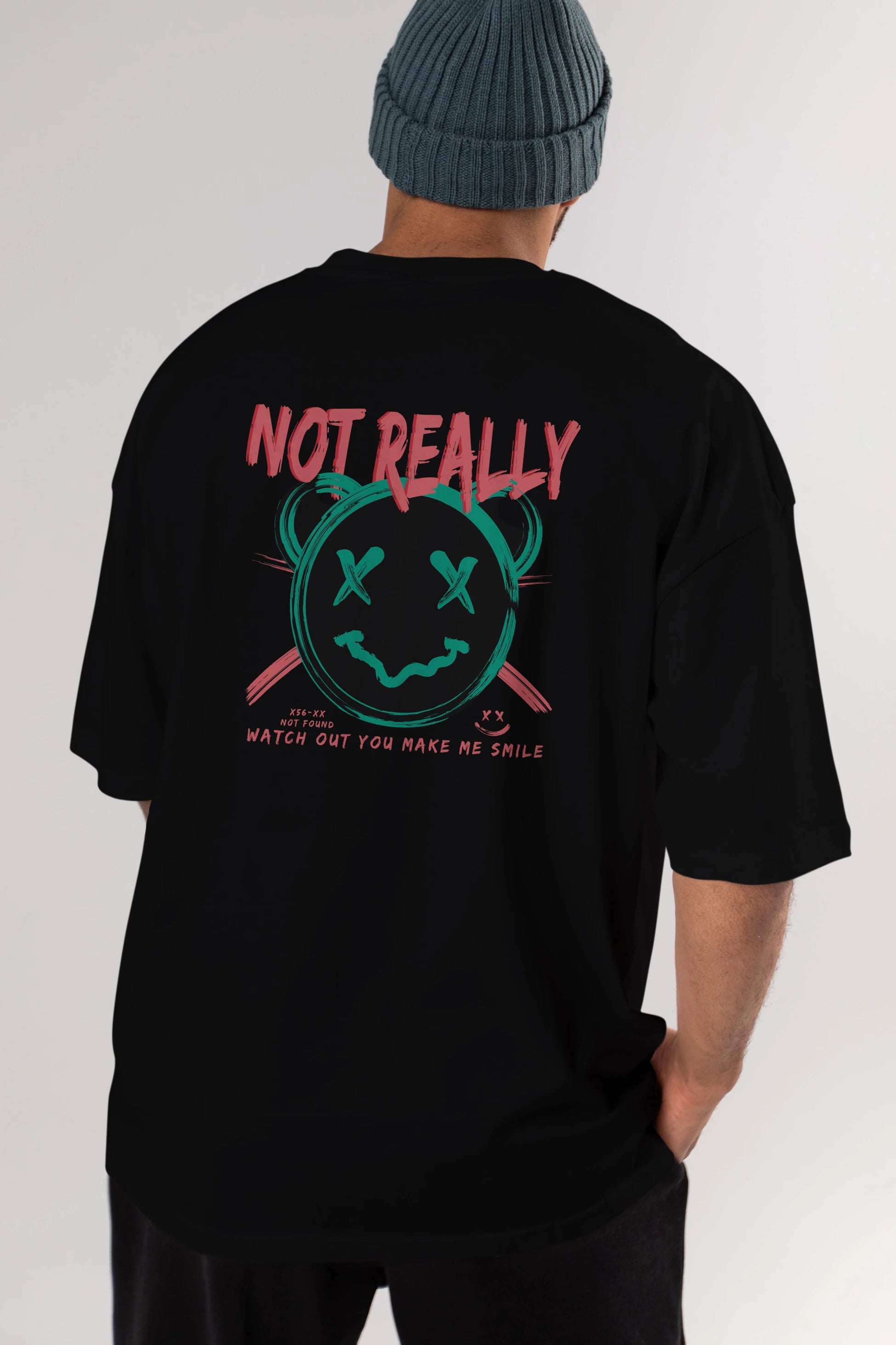 Not Really Bear Arka Baskılı Oversize t-shirt Erkek Kadın Unisex