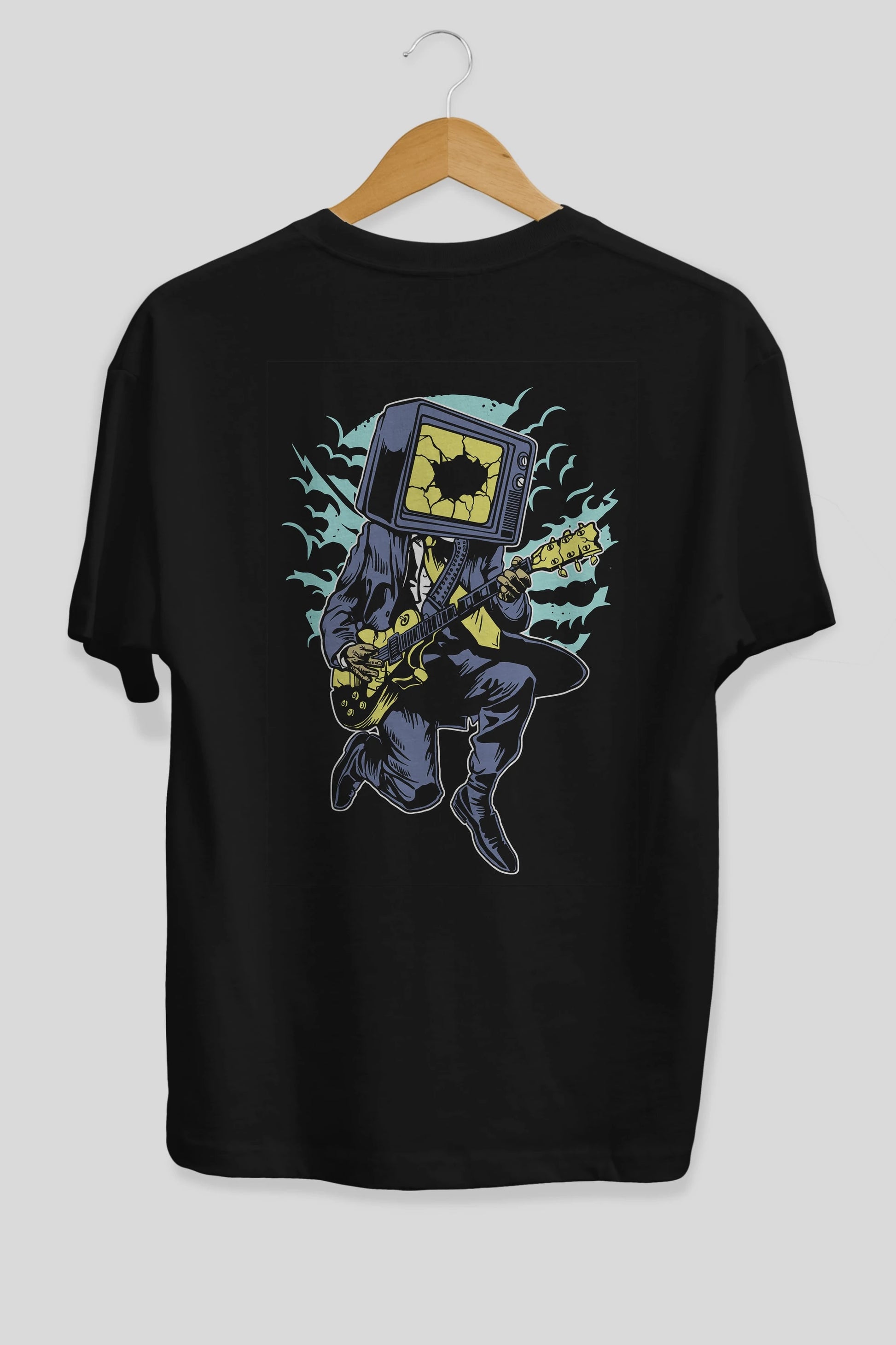Death Rock Arka Baskılı Oversize t-shirt Erkek Kadın Unisex %100 Pamuk