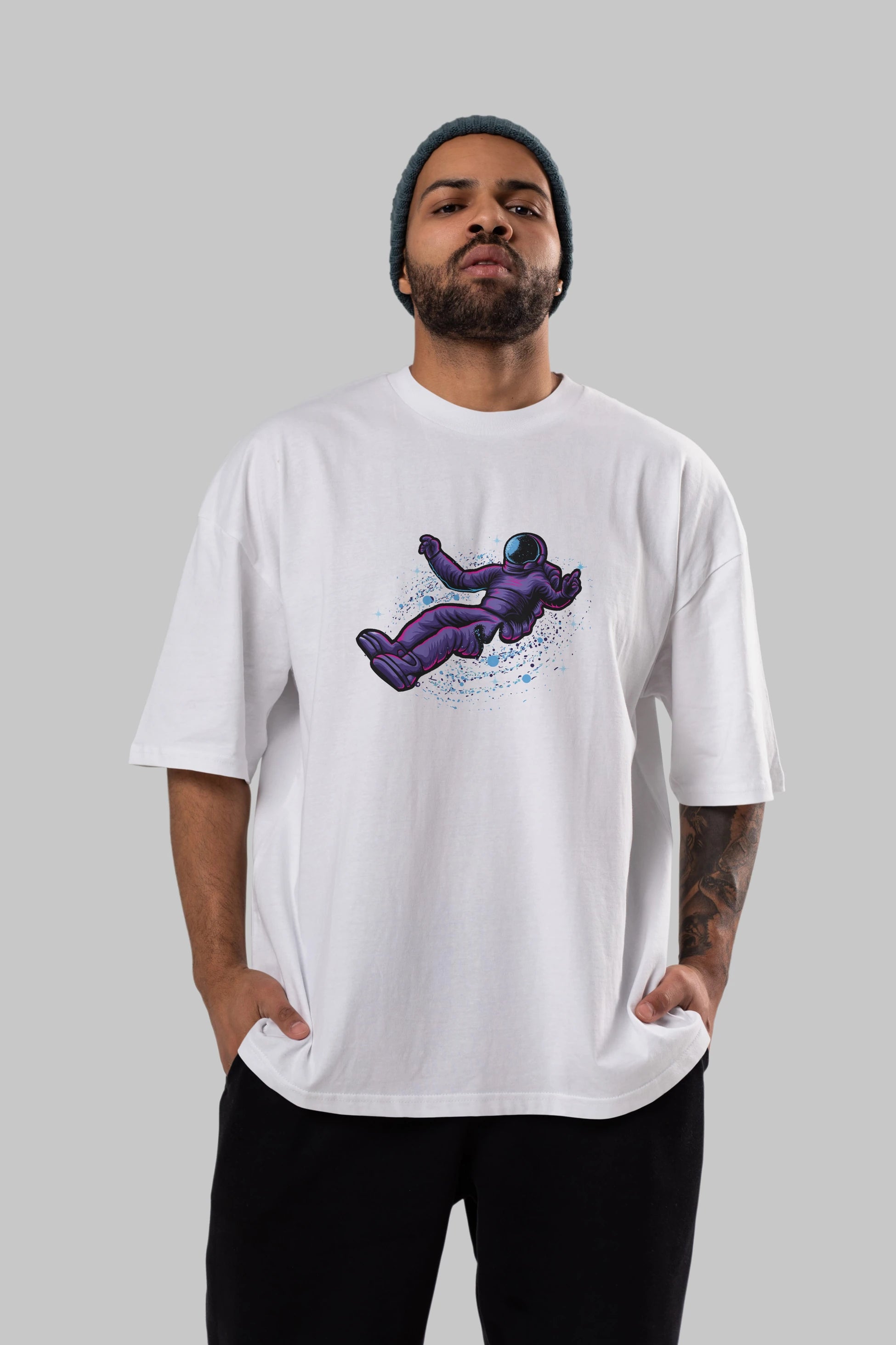 Having fun in outer space Ön Baskılı Oversize t-shirt Erkek Kadın Unisex