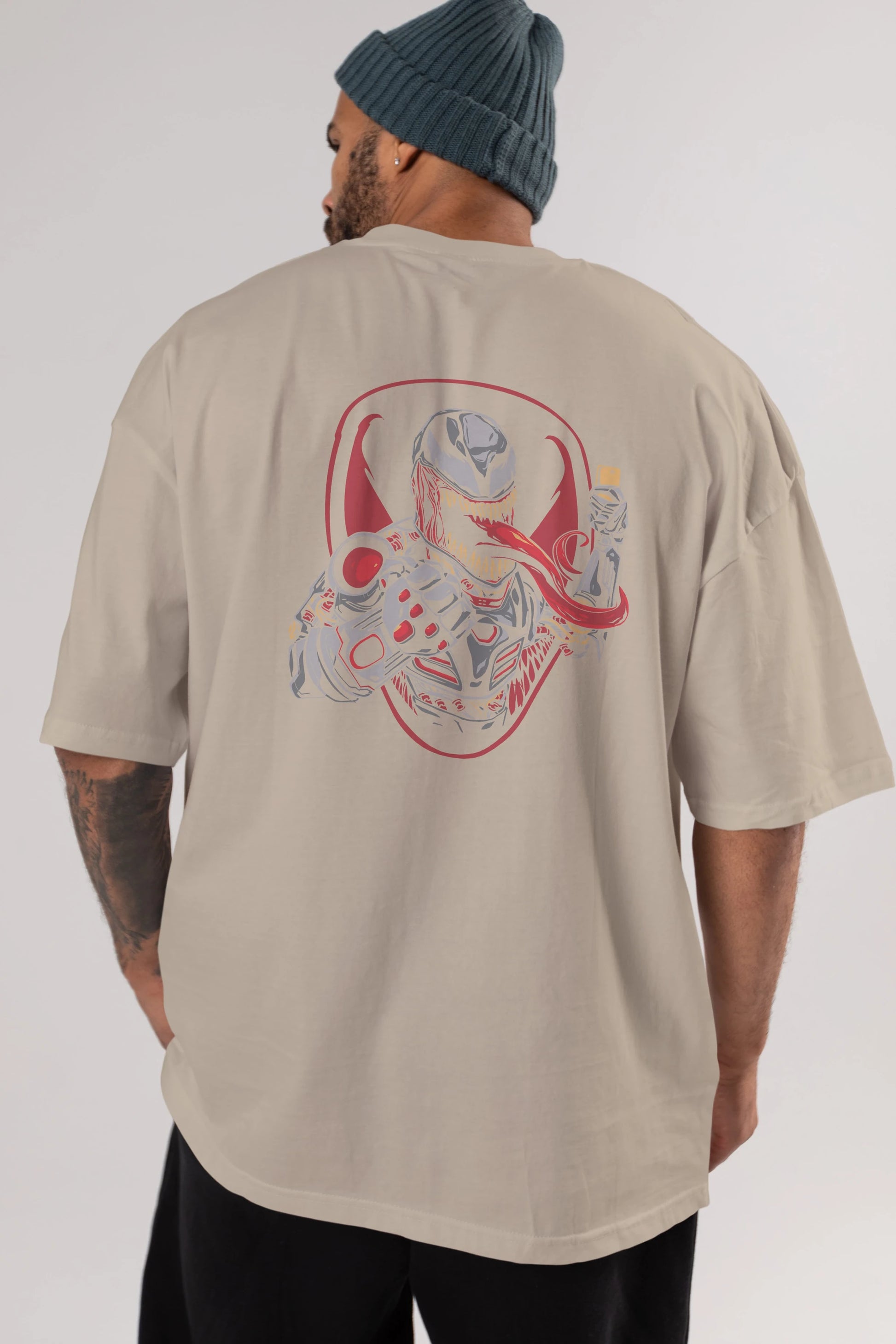 Venom (17) Arka Baskılı Oversize t-shirt Erkek Kadın Unisex %100 Pamuk Bisiklet Yaka tişort