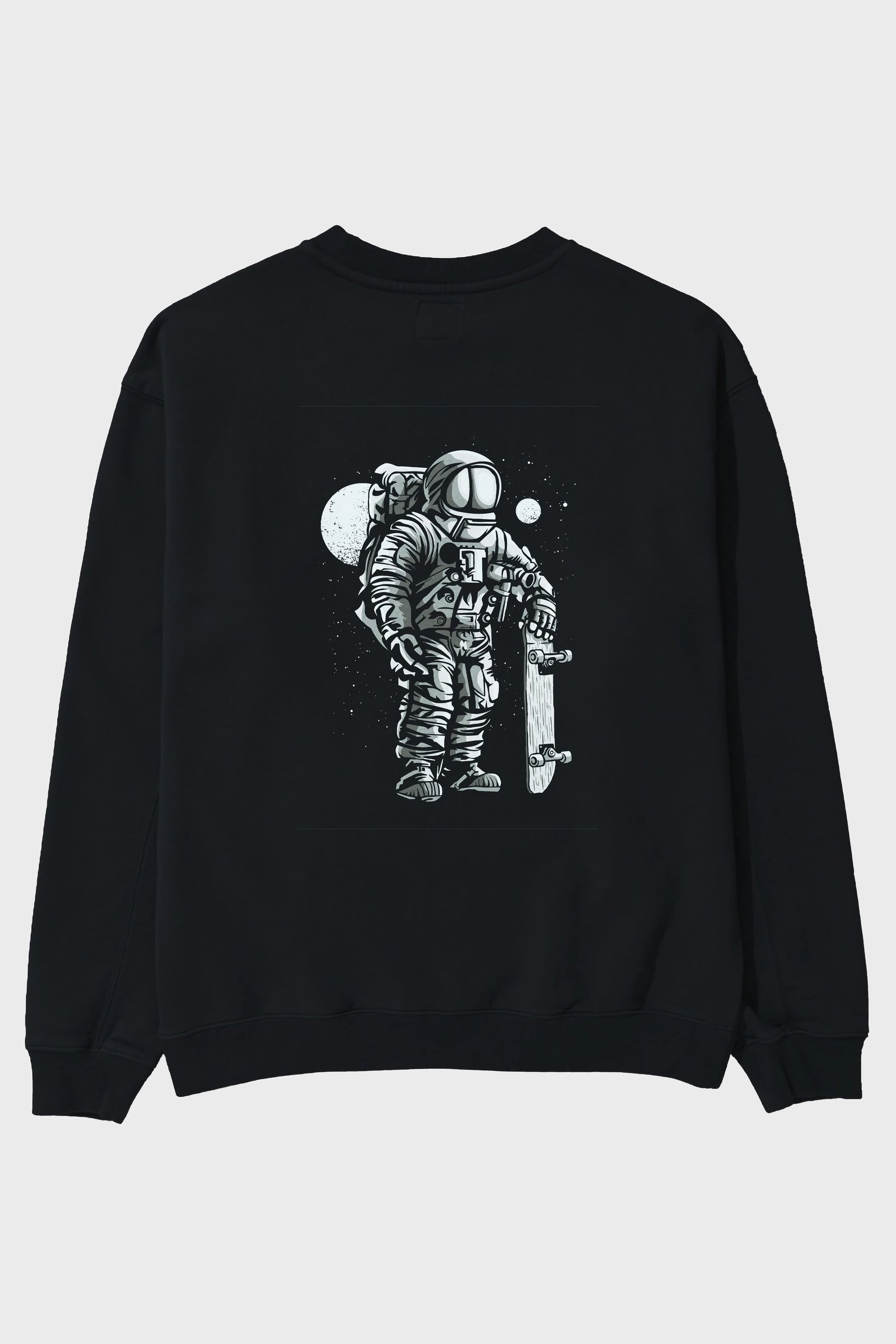 Astronaut Skater Arka Baskılı Oversize Sweatshirt Erkek Kadın Unisex