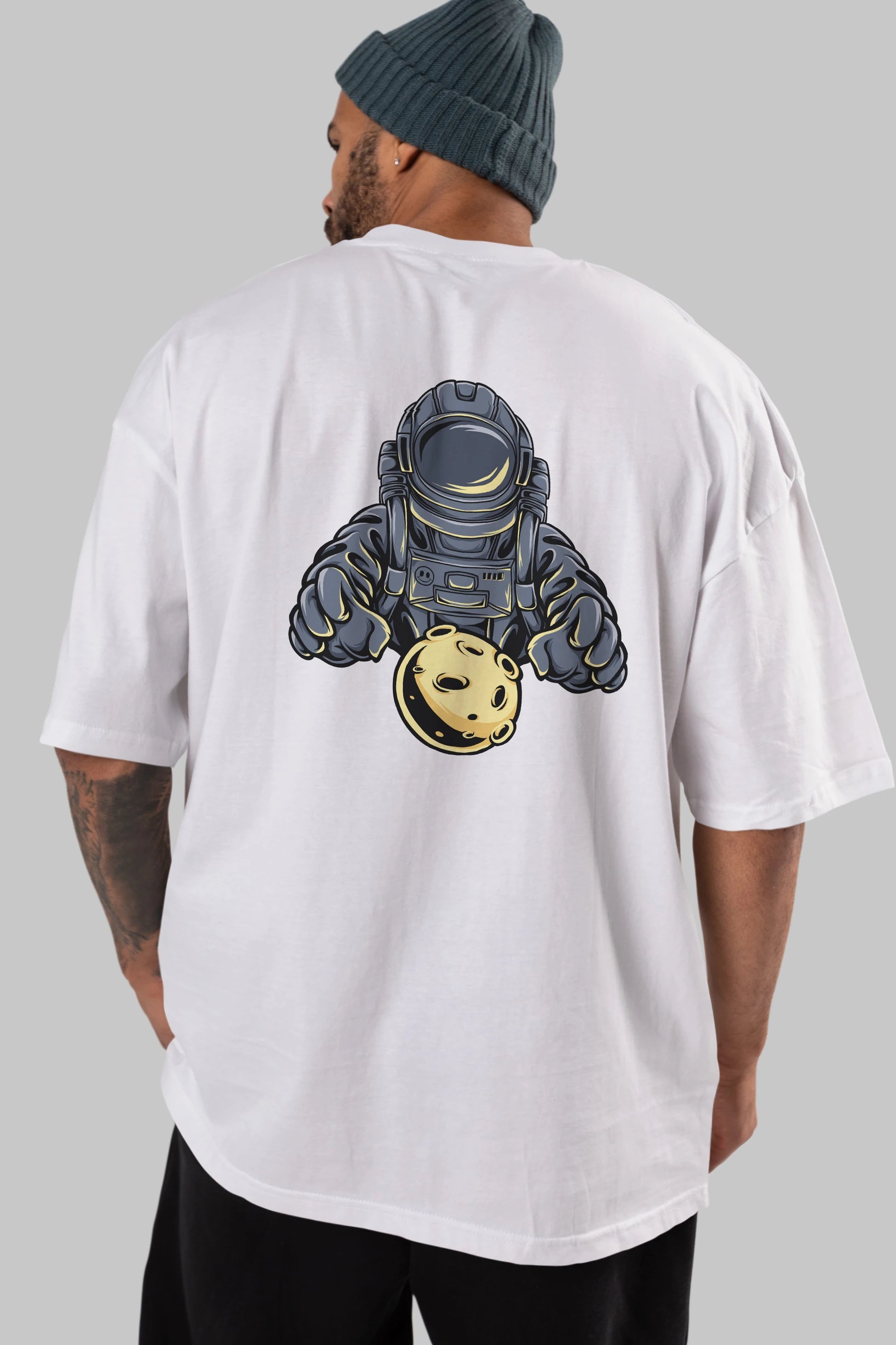 Astromoon tshirt Arka Baskılı Oversize t-shirt Erkek Kadın Unisex