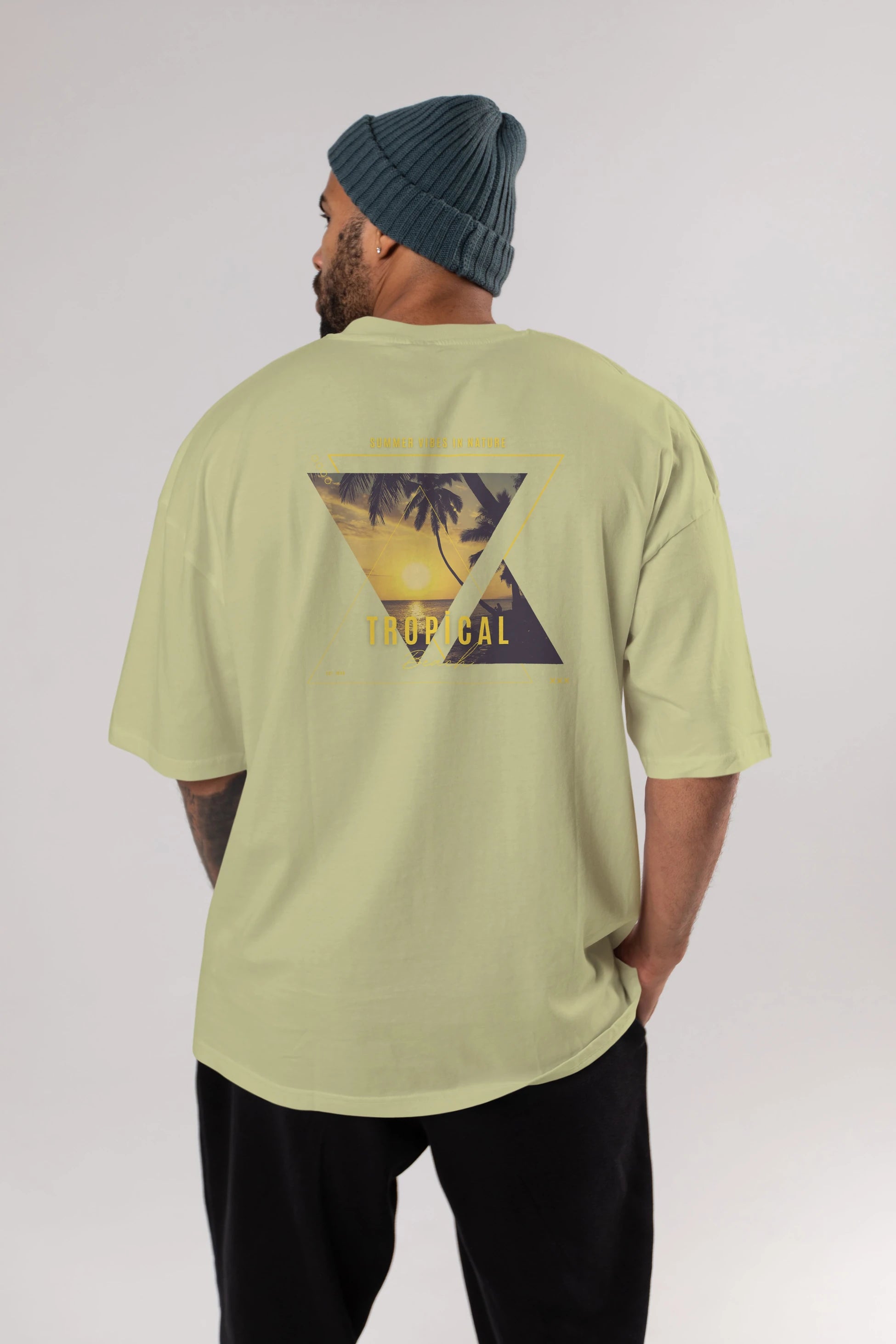 Summer Vibes Yazılı Arka Baskılı Oversize t-shirt Erkek Kadın Unisex