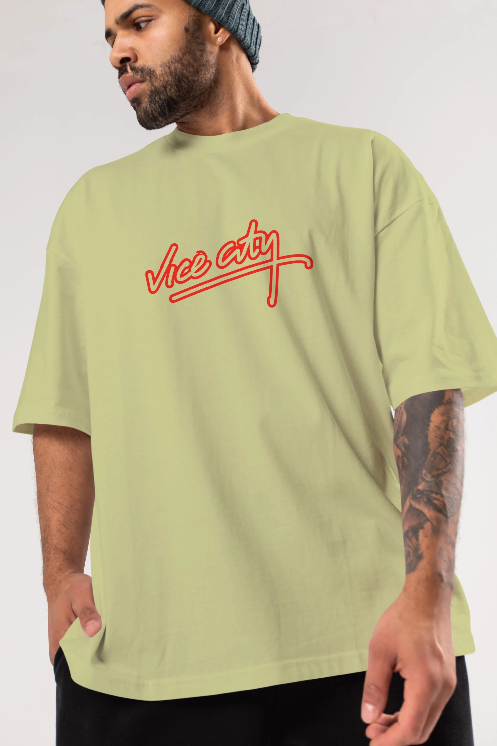 Vice City Ön Baskılı Oversize t-shirt %100 pamuk Erkek Kadın Unisex