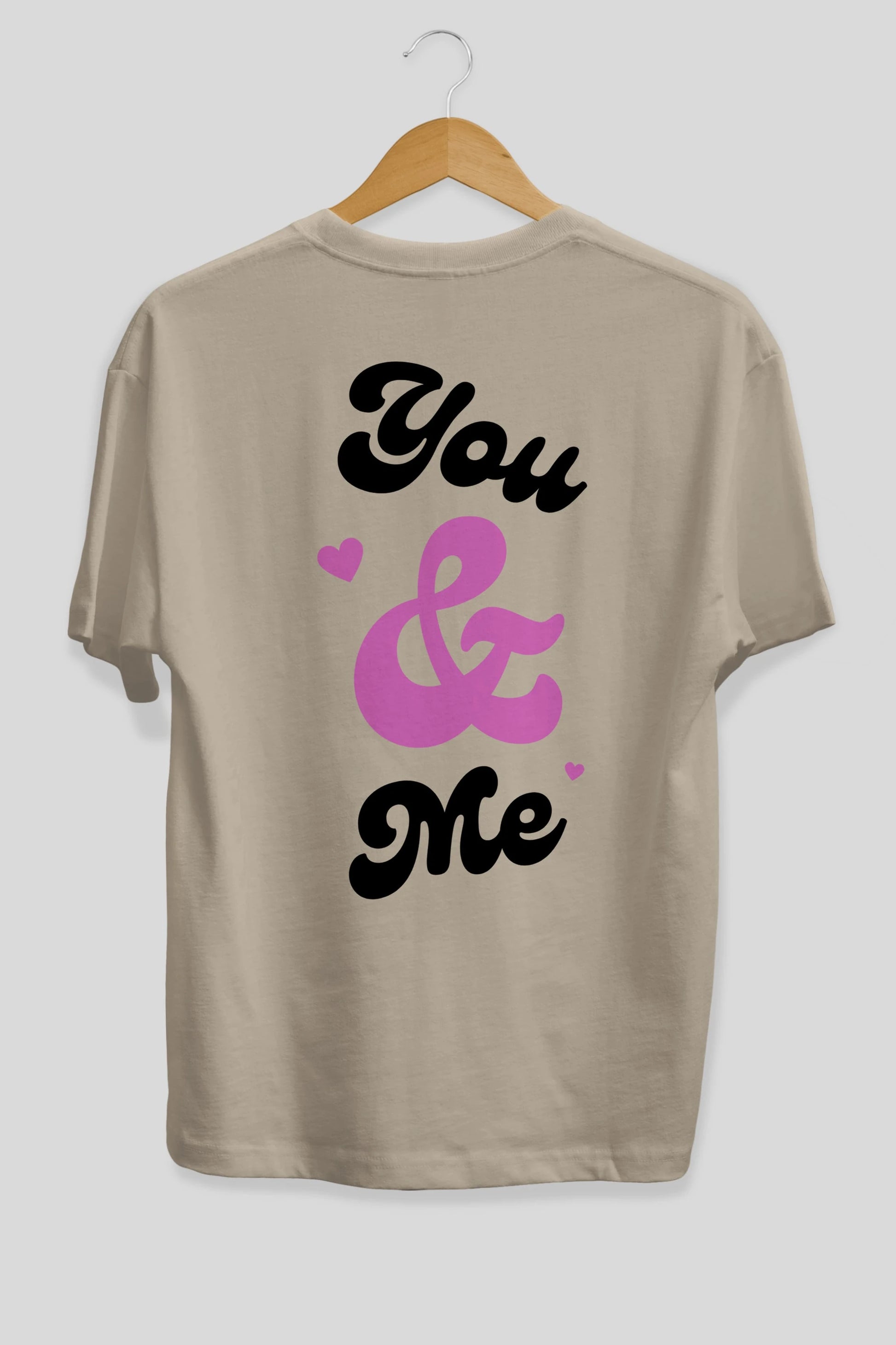 You and Me Yazılı Arka Baskılı Oversize t-shirt Erkek Kadın Unisex