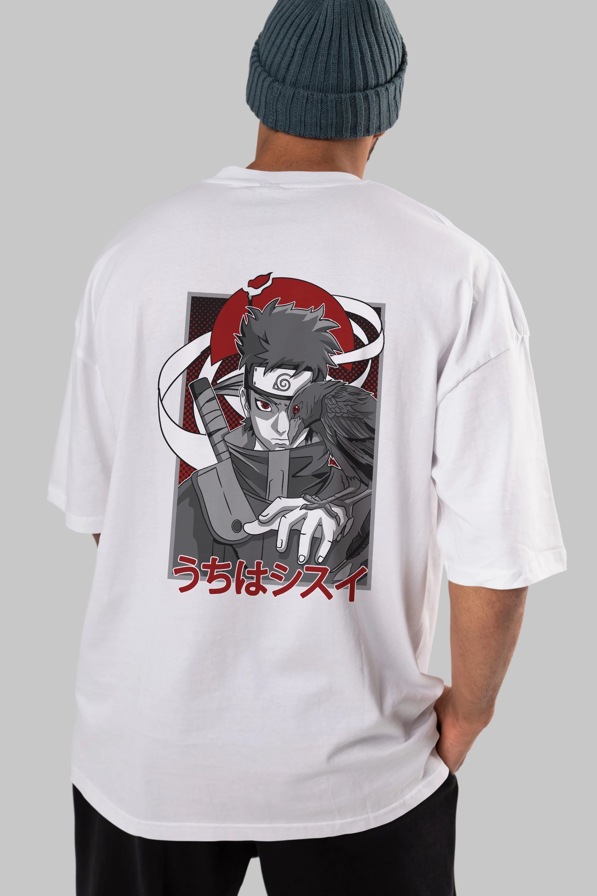 SHISUI UCHIHA NARUTO Anime Arka Baskılı Oversize t-shirt Erkek Kadın Unisex