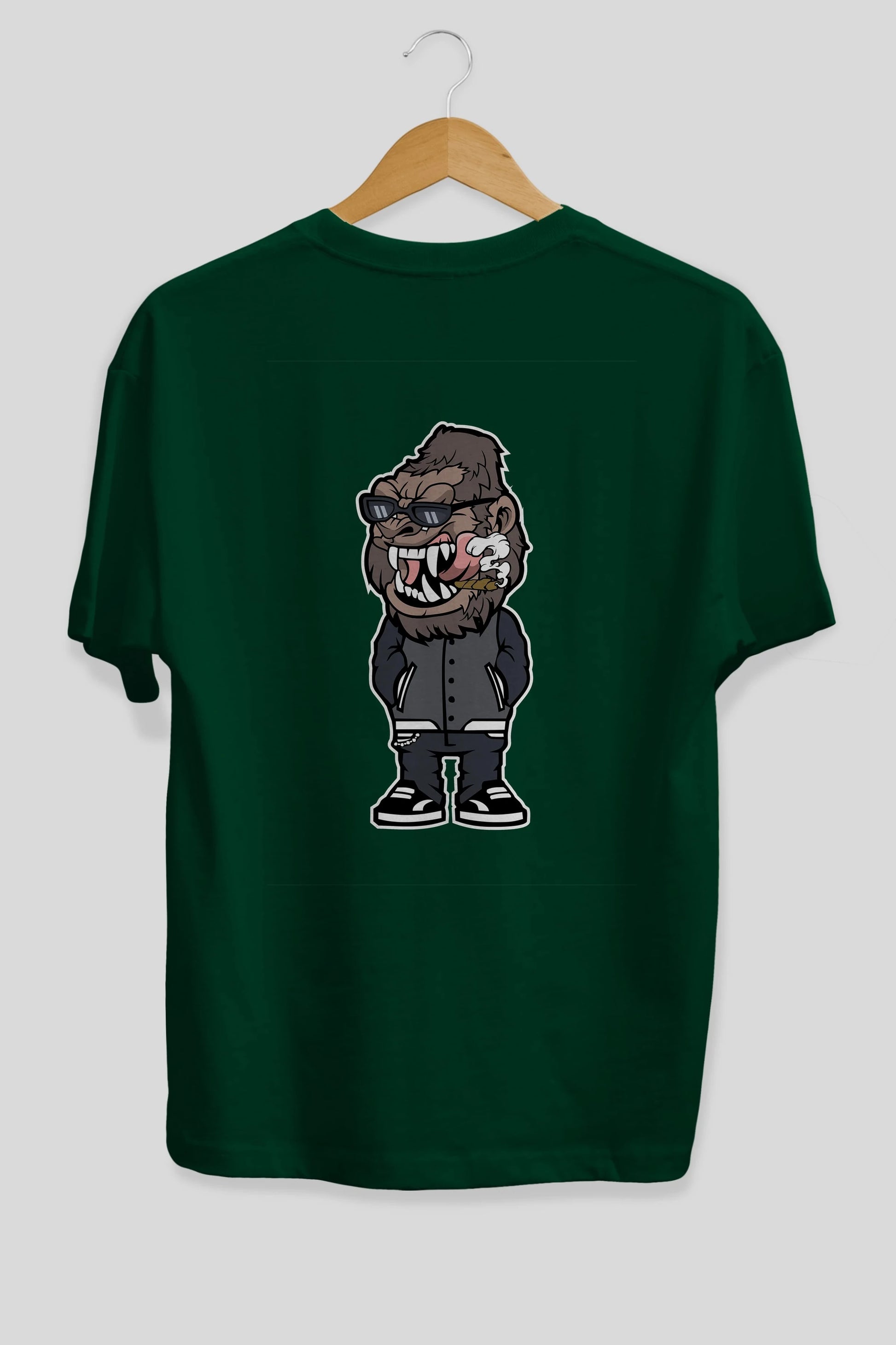 Gorilla Street Style Arka Baskılı Oversize t-shirt Erkek Kadın Unisex %100 Pamuk tişort