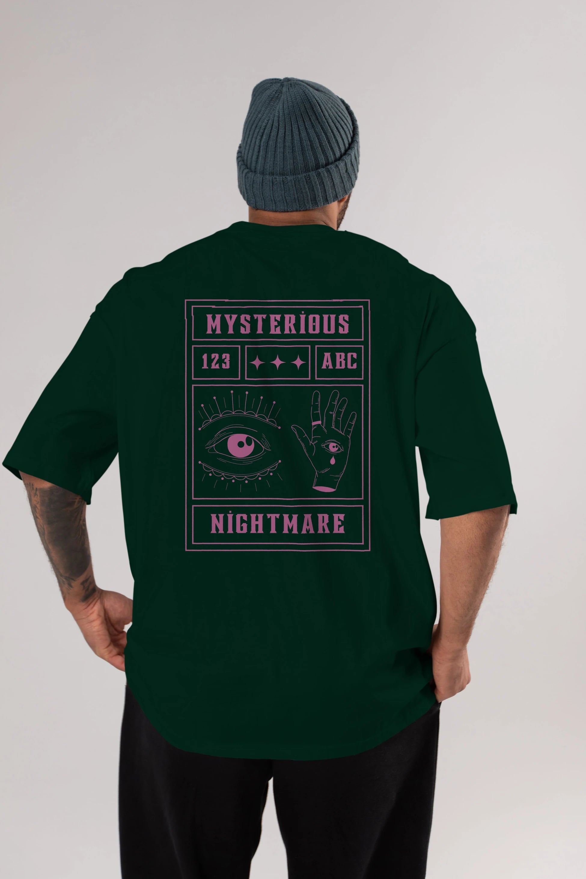 Mysterious Nightmare Arka Baskılı Oversize t-shirt Erkek Kadın Unisex