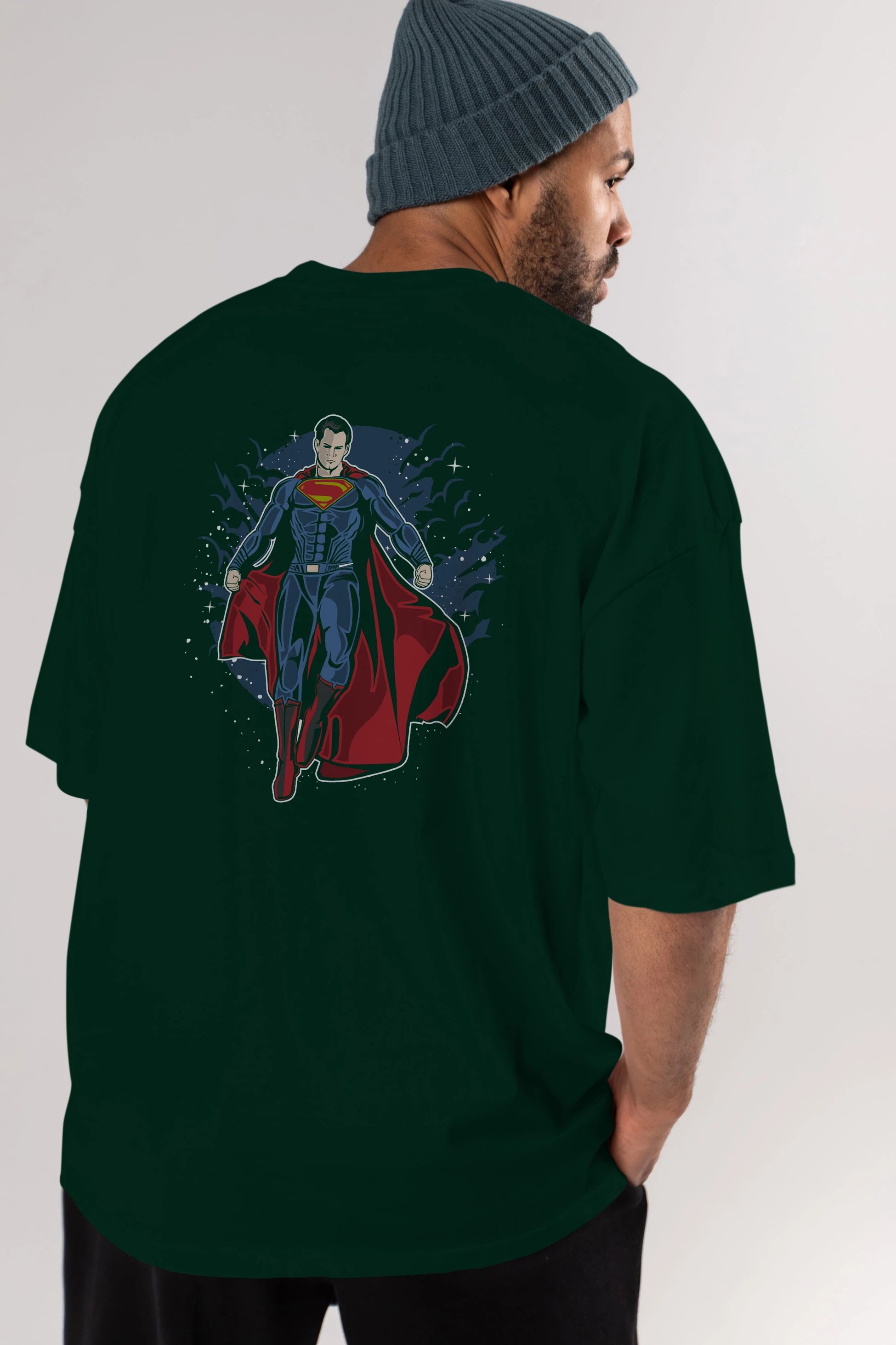 SUPERMAN Arka Baskılı Oversize t-shirt Erkek Kadın Unisex %100 Pamuk