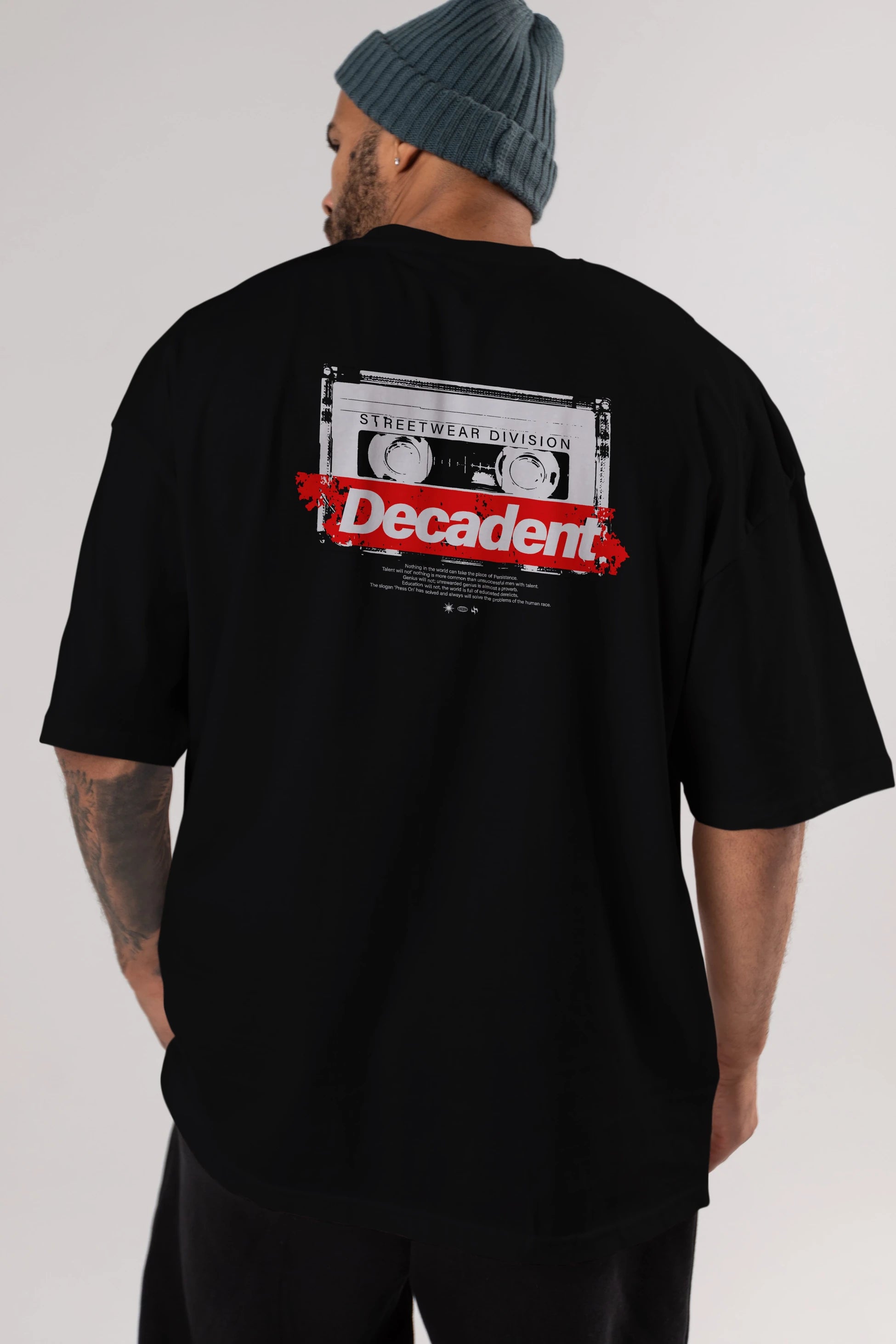 Decadent Arka Baskılı Oversize t-shirt Erkek Kadın Unisex
