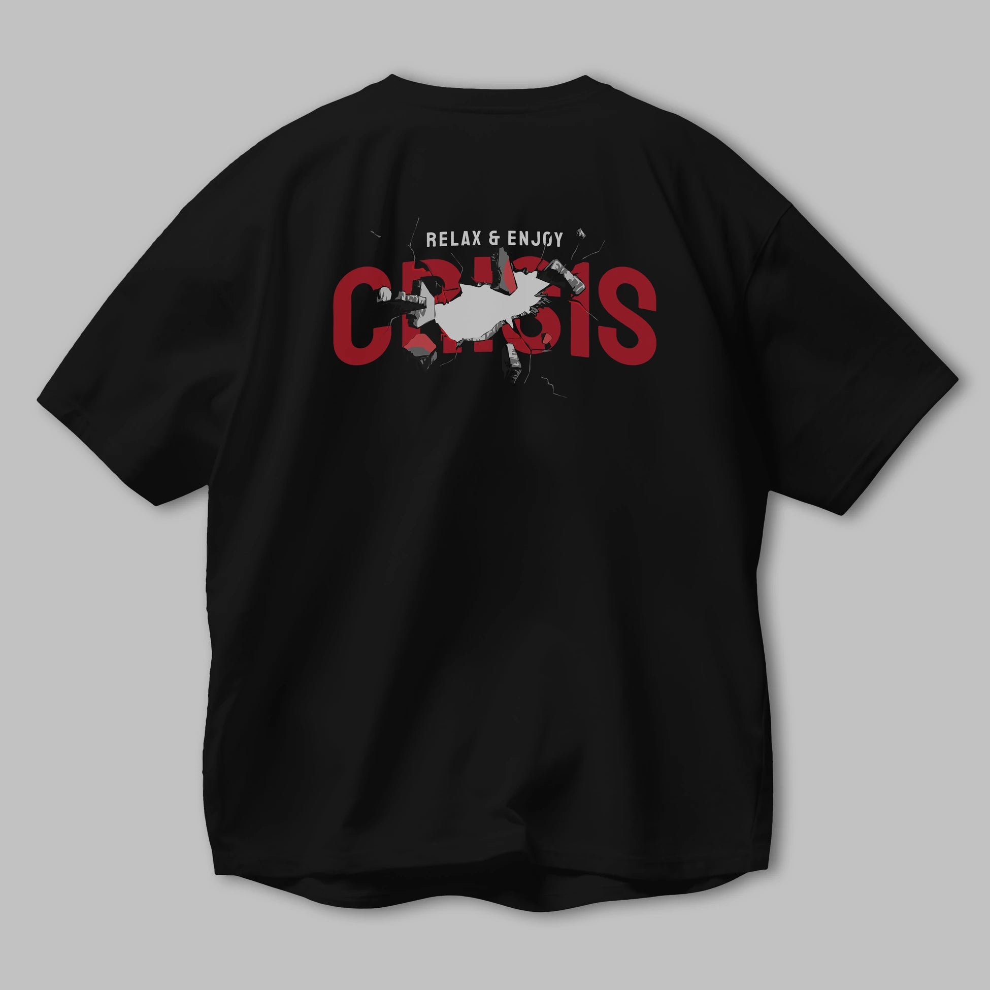 Relax and Enjoy Arka Baskılı Oversize t-shirt Erkek Kadın Unisex