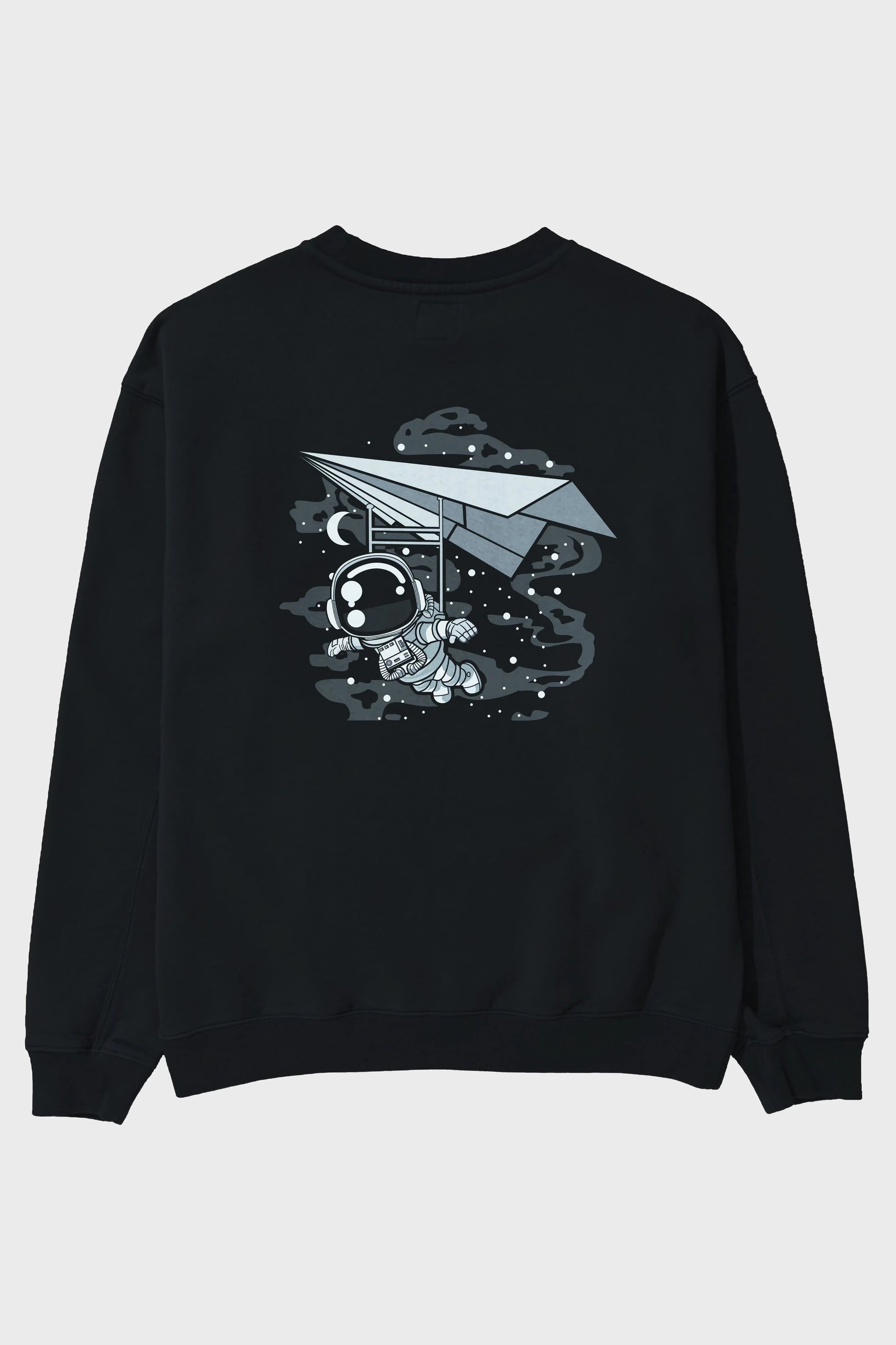 Astronaut Flying Arka Baskılı Oversize Sweatshirt Erkek Kadın Unisex