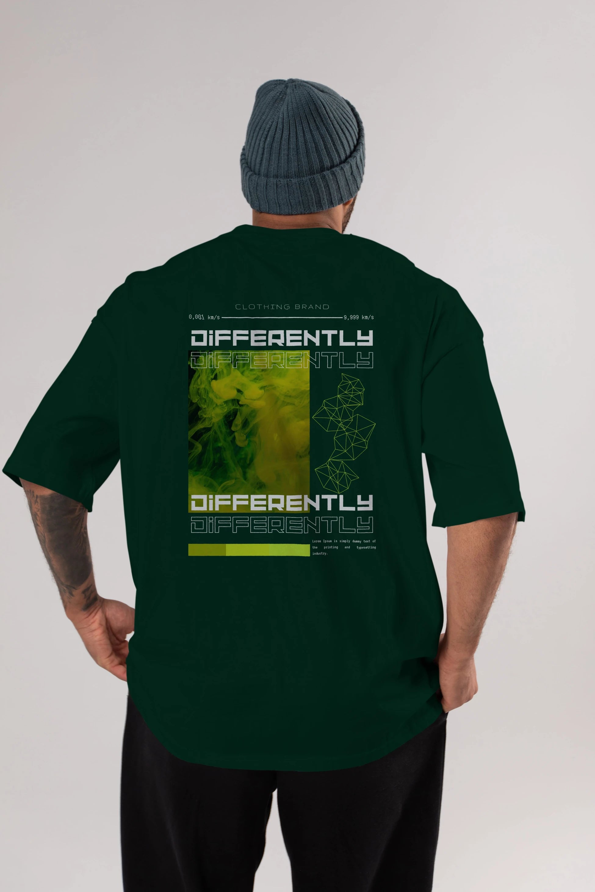 Differently Yazılı Arka Baskılı Oversize t-shirt Erkek Kadın Unisex