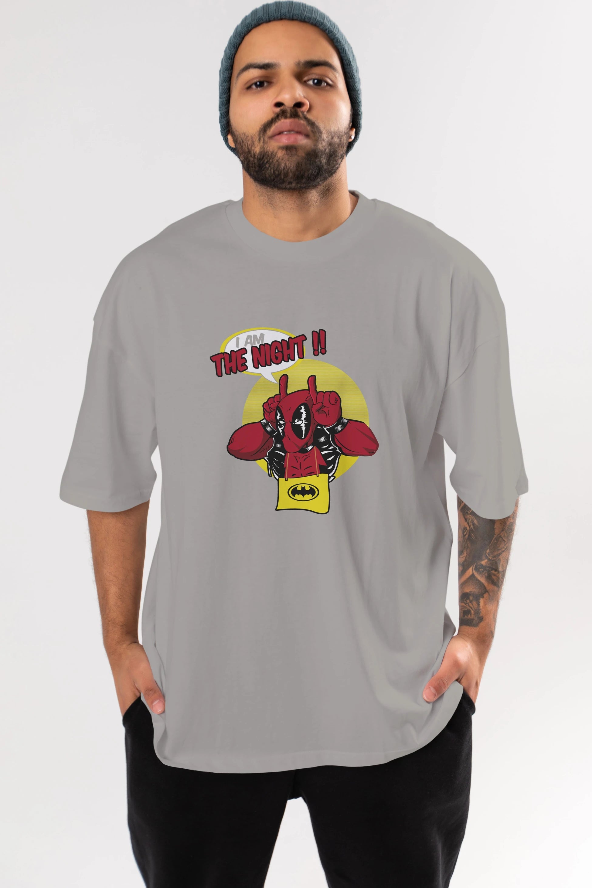 Deadpool (1) Ön Baskılı Oversize t-shirt Erkek Kadın Unisex %100 Pamuk Bisiklet Yaka tişort