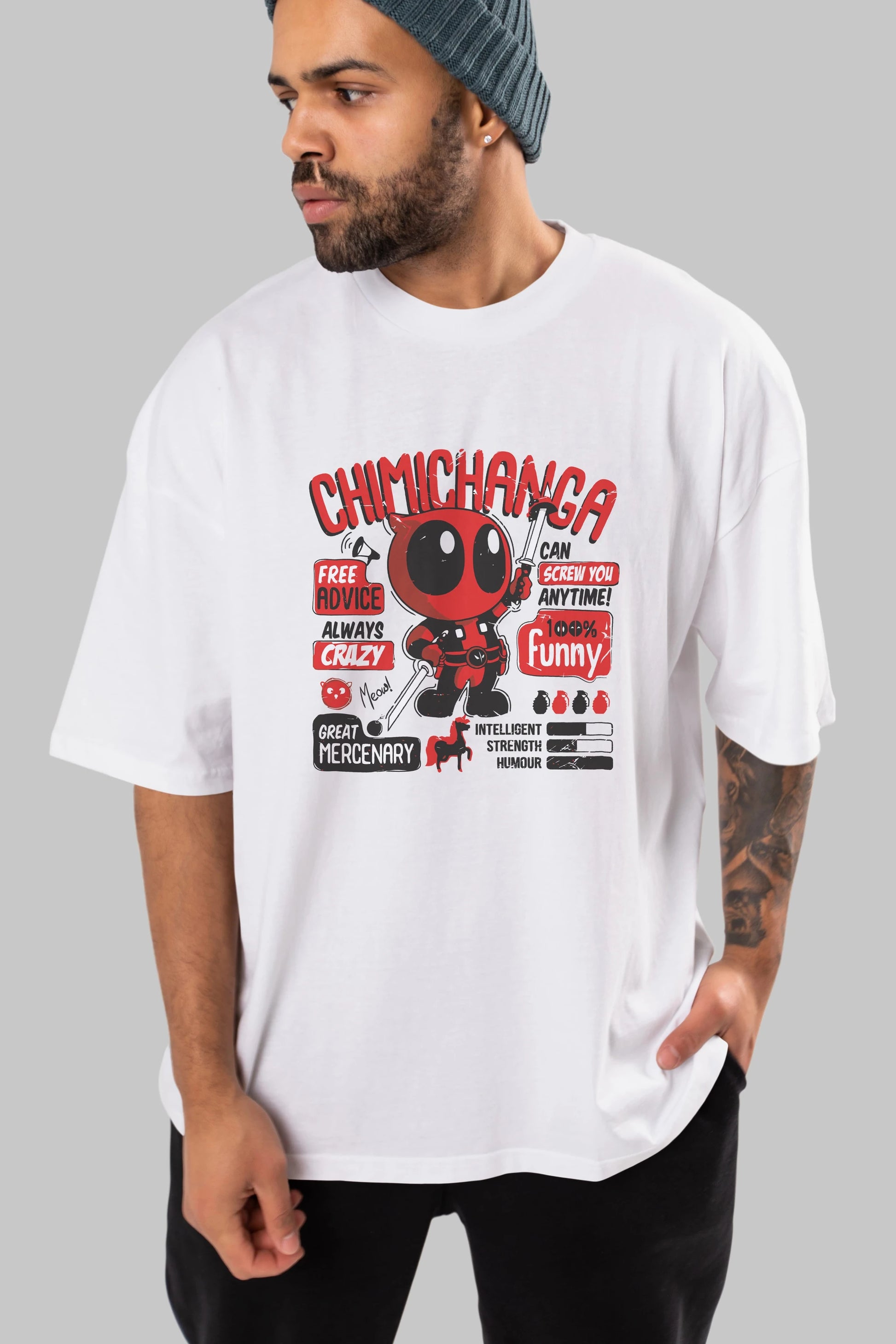 Deadpool (9) Ön Baskılı Oversize t-shirt Erkek Kadın Unisex %100 Pamuk Bisiklet Yaka tişort
