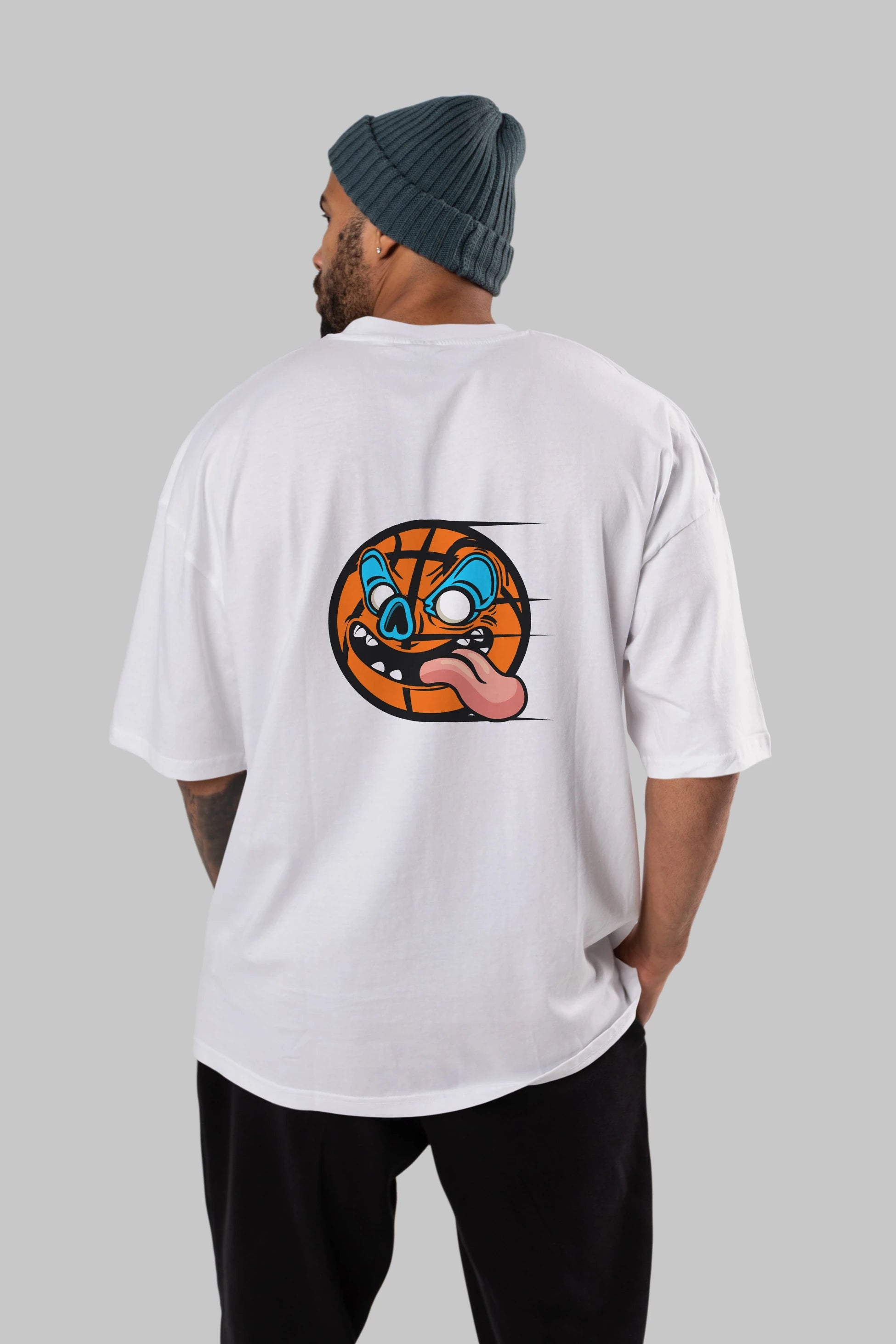 Basketball Arka Baskılı Oversize t-shirt Erkek Kadın Unisex %100 Pamuk tişort