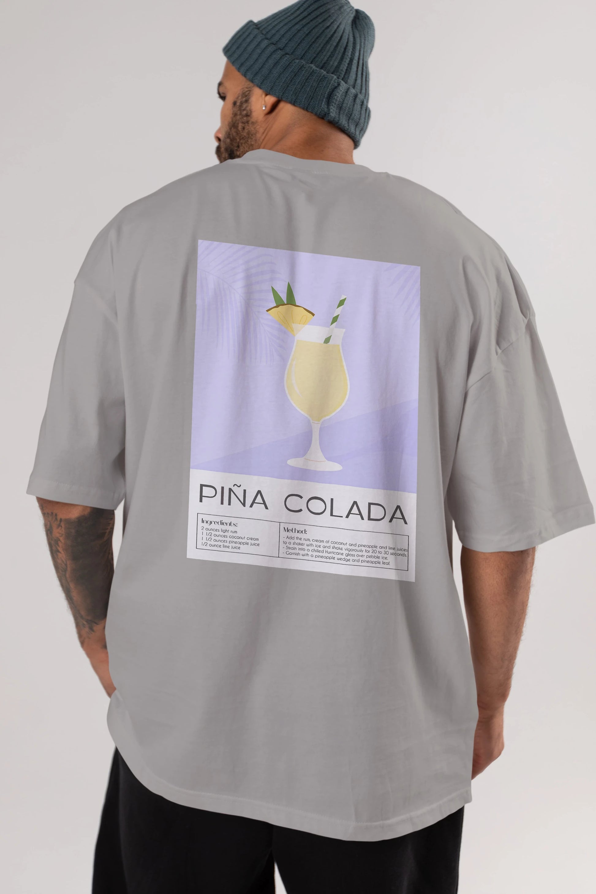 PIna Colada 6 Arka Baskılı Oversize t-shirt Erkek Kadın Unisex %100 Pamuk Bisiklet Yaka tişort