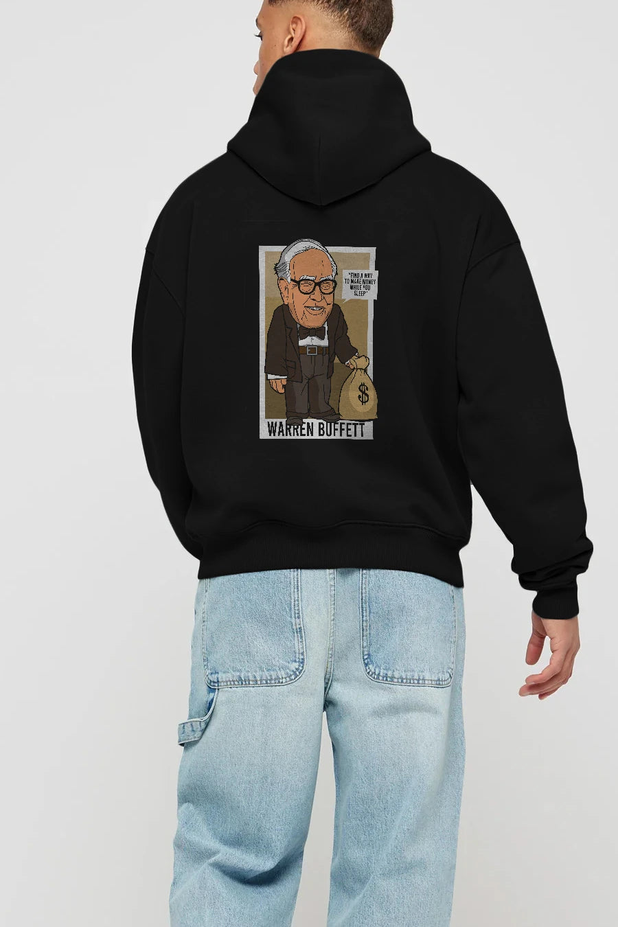 Warren Buffet Up Carl Arka Baskılı Hoodie Oversize Kapüşonlu Sweatshirt Erkek Kadın Unisex
