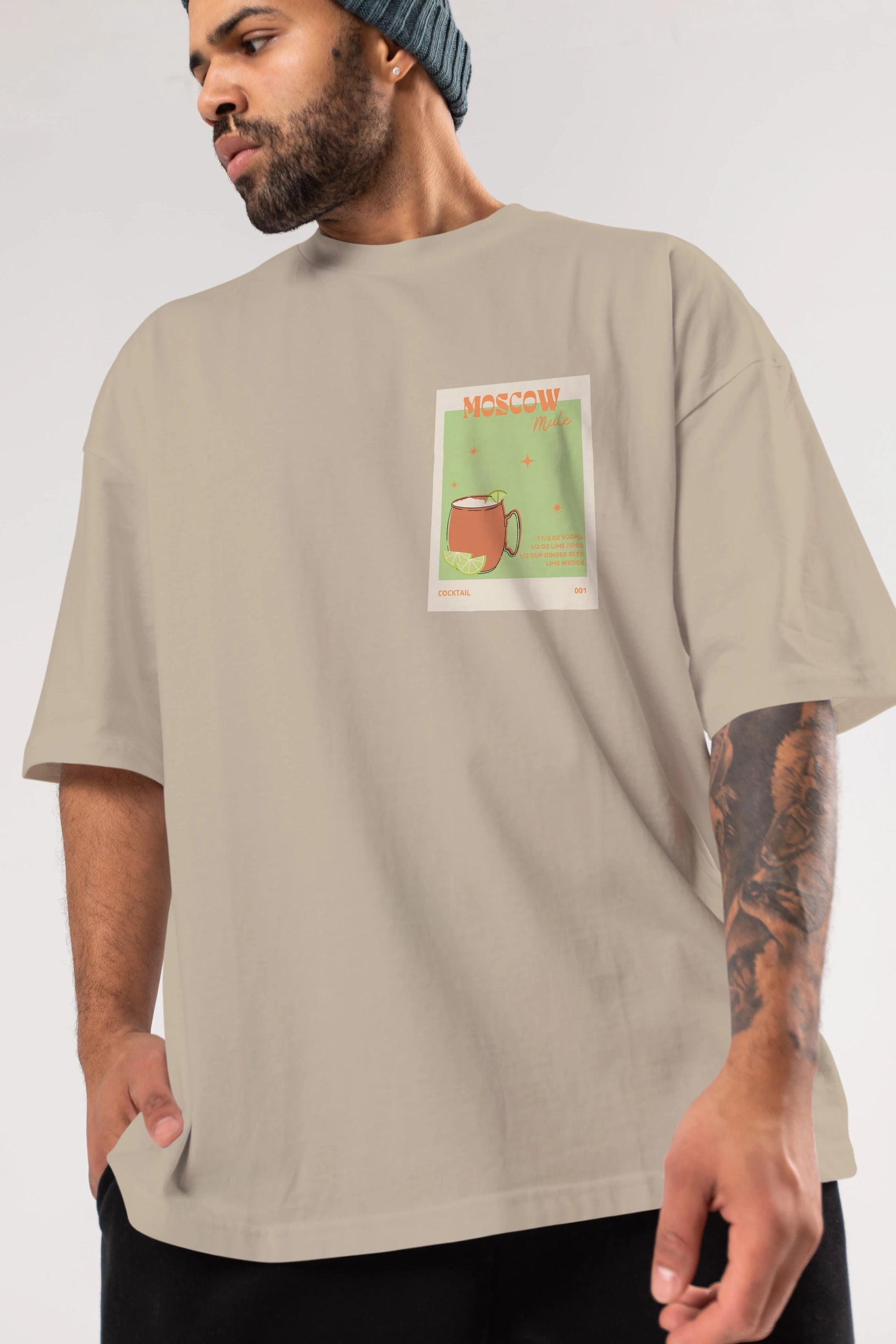 Moscow Mule 2 Ön Sol Baskılı Oversize t-shirt Erkek Kadın Unisex %100 Pamuk Bisiklet Yaka tişort