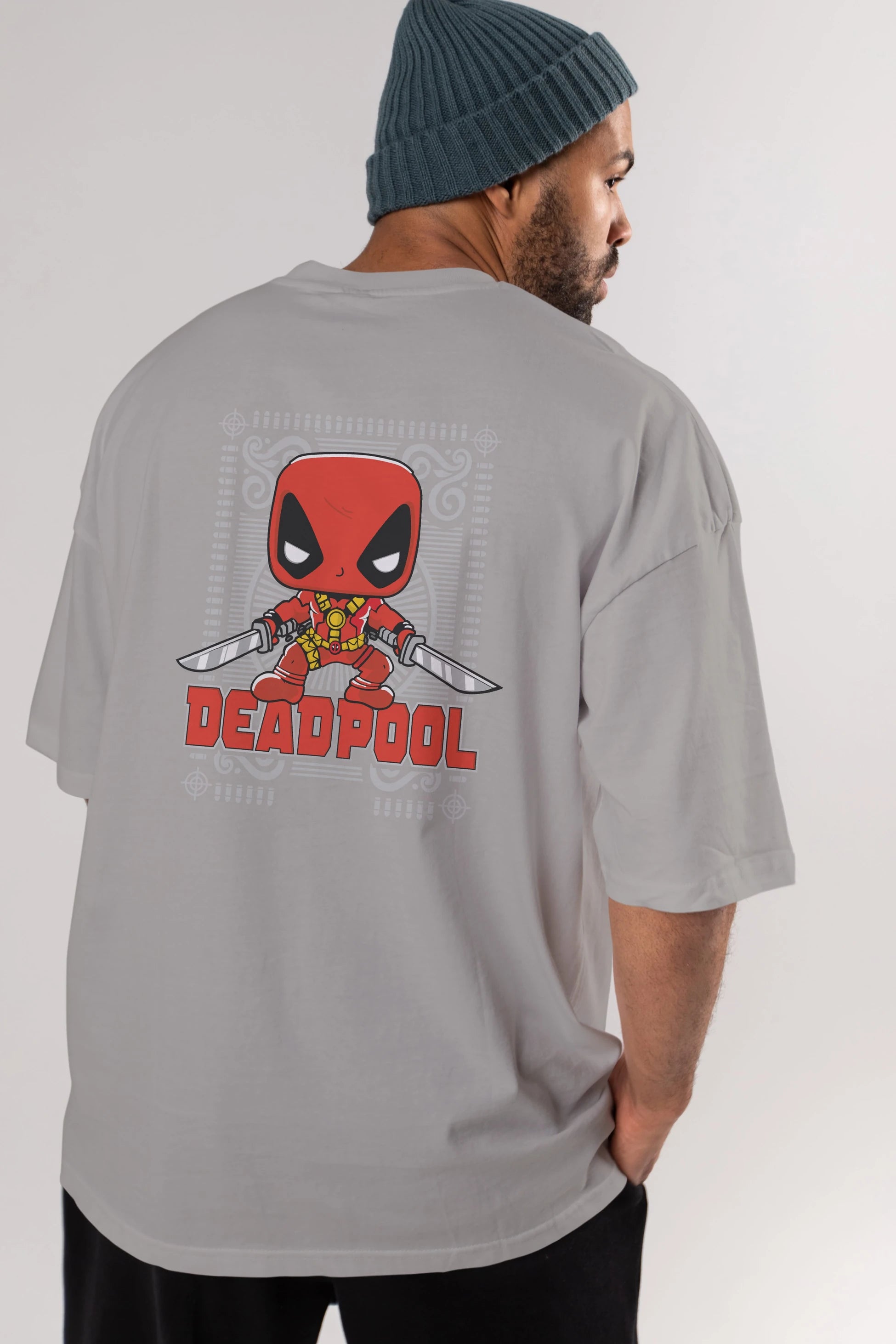Deadpool (17) Arka Baskılı Oversize t-shirt Erkek Kadın Unisex %100 Pamuk Bisiklet Yaka tişort