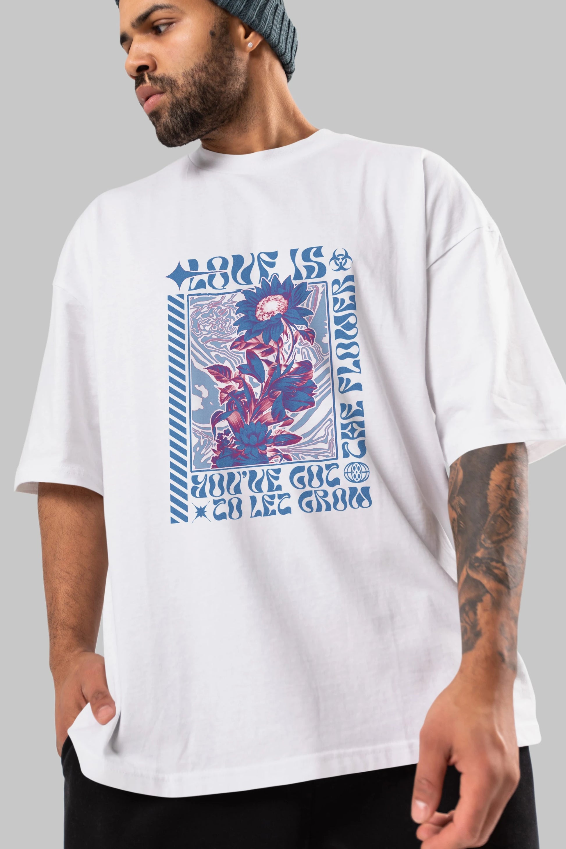Love is the flower you've got to let grow Ön Baskılı Oversize t-shirt Erkek Kadın Unisex