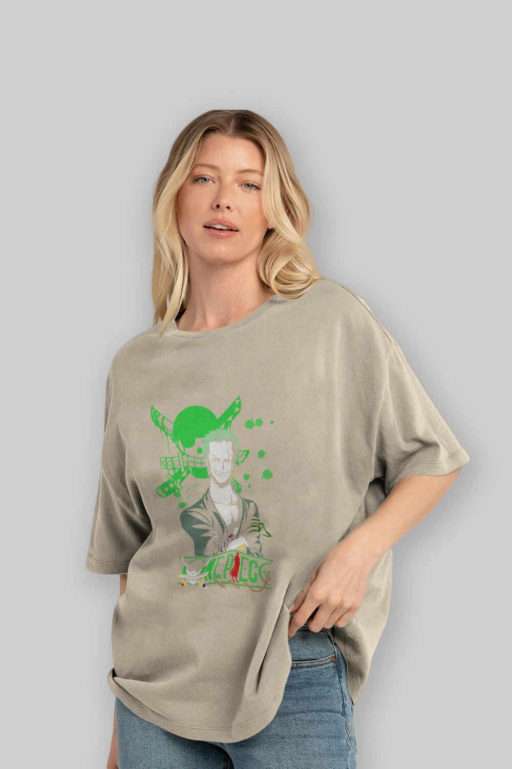 Roronoa Zoro 2 Anime Ön Baskılı Oversize t-shirt Erkek Kadın Unisex