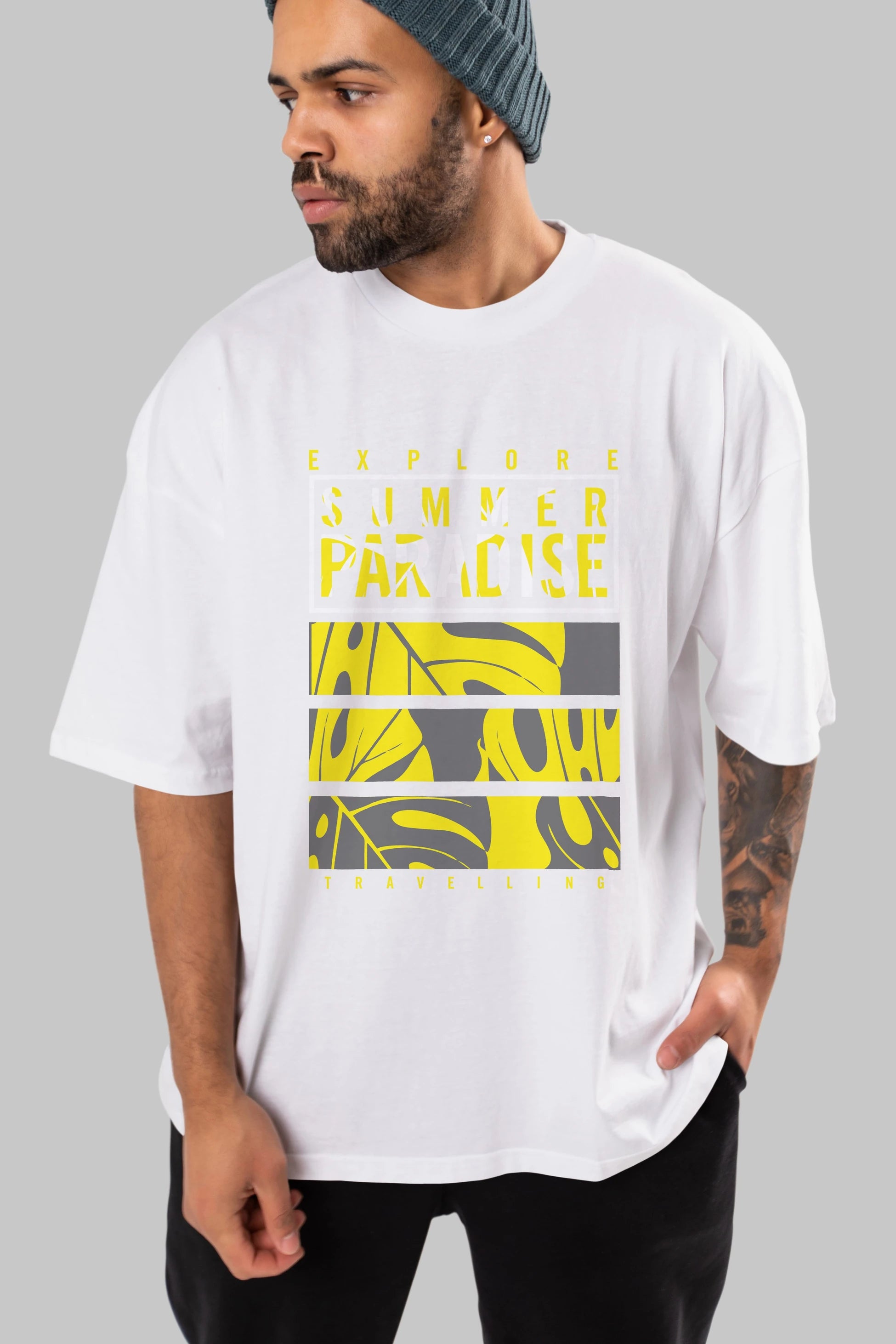 Summer Paradise Ön Baskılı Oversize t-shirt Erkek Kadın Unisex