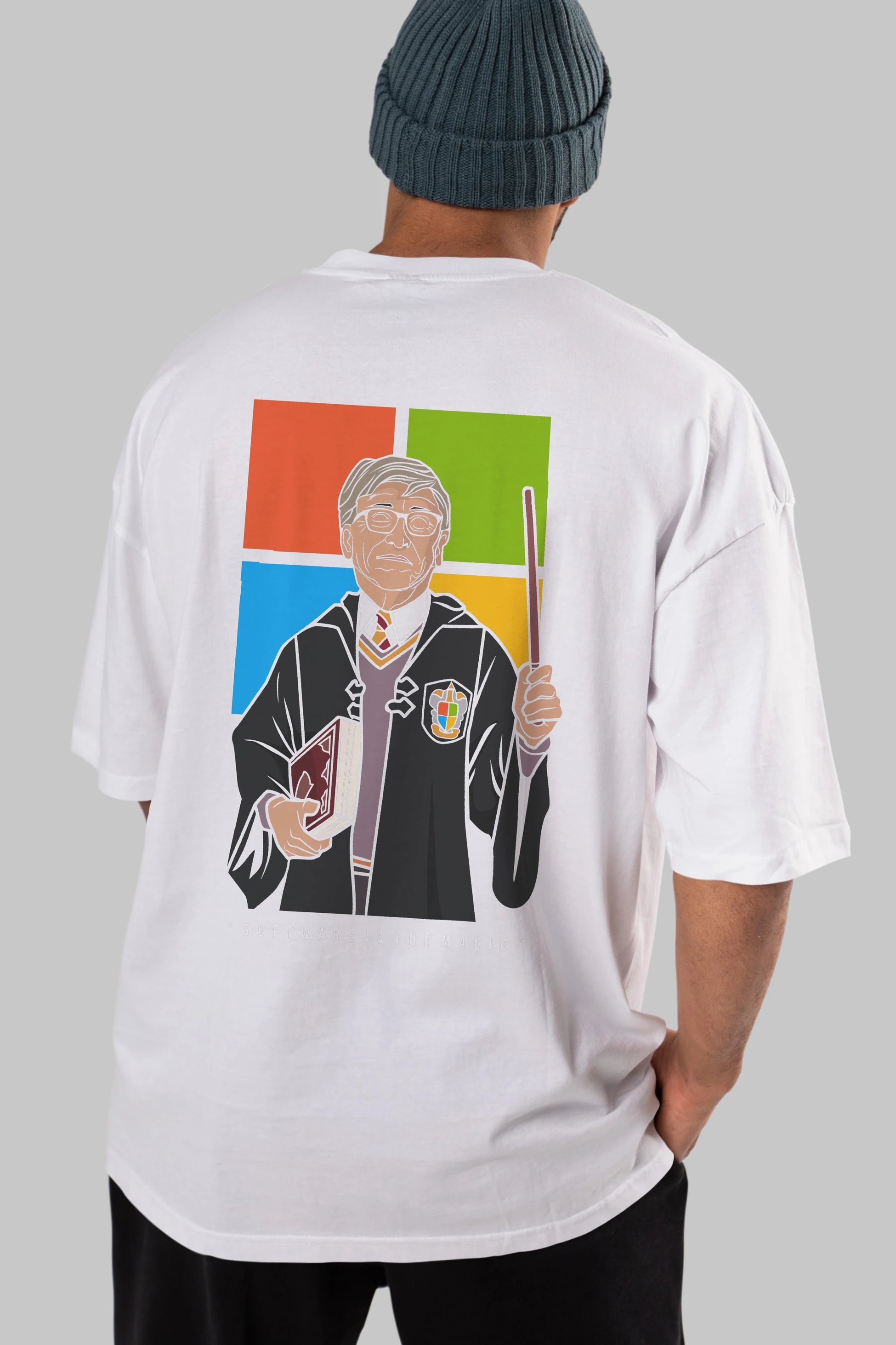 Harry Potter Gates Arka Baskılı Oversize t-shirt Erkek Kadın Unisex %100 Pamuk tişort