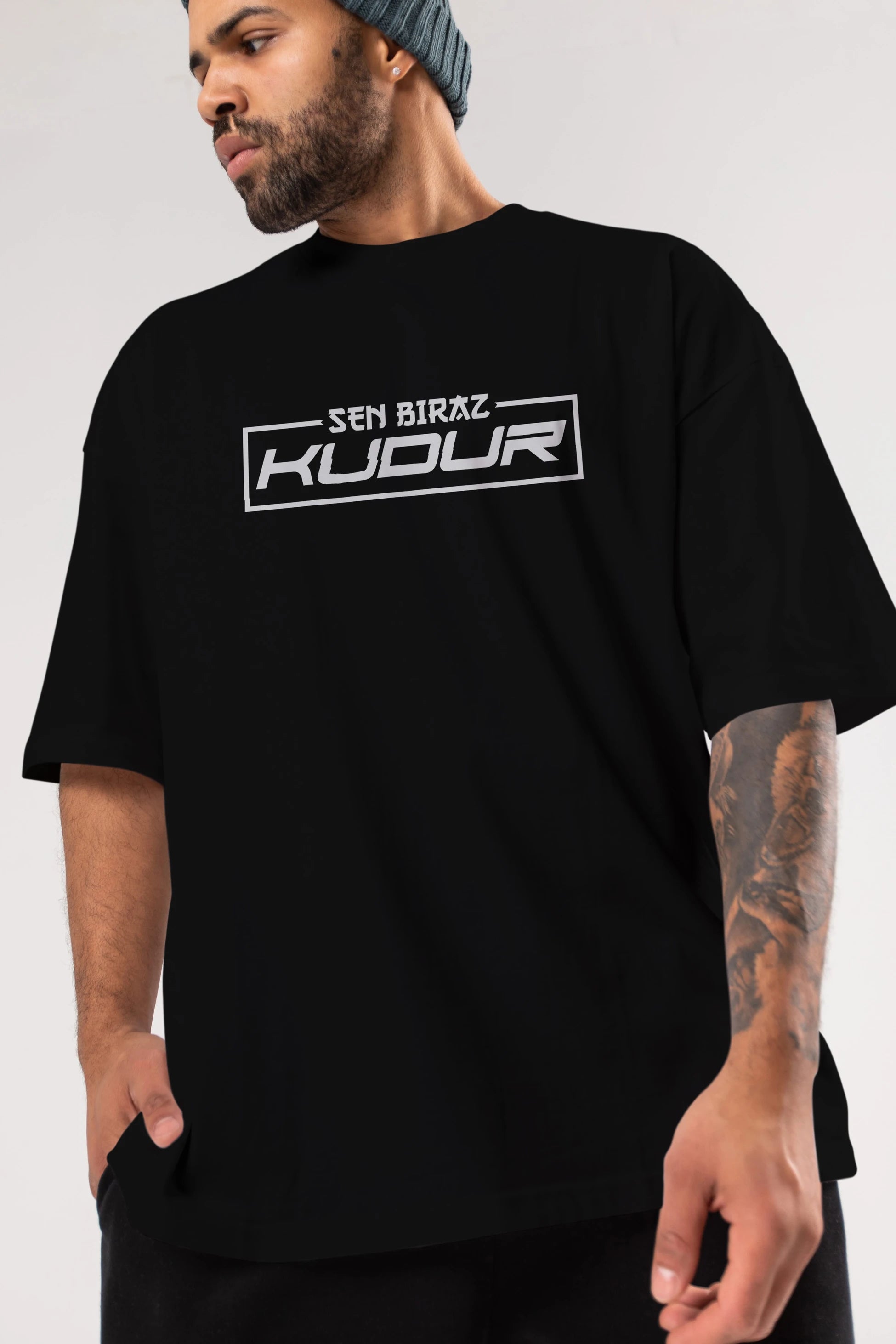 Sen Biraz Kudur Ön Baskılı Oversize t-shirt %100 pamuk Erkek Kadın Unisex