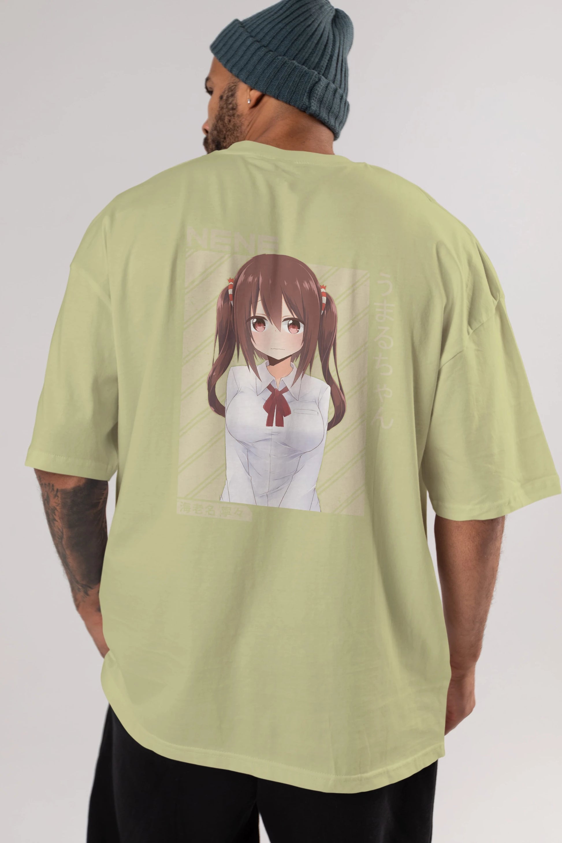 Nene Ebina 1 Anime Arka Baskılı Oversize t-shirt Erkek Kadın Unisex