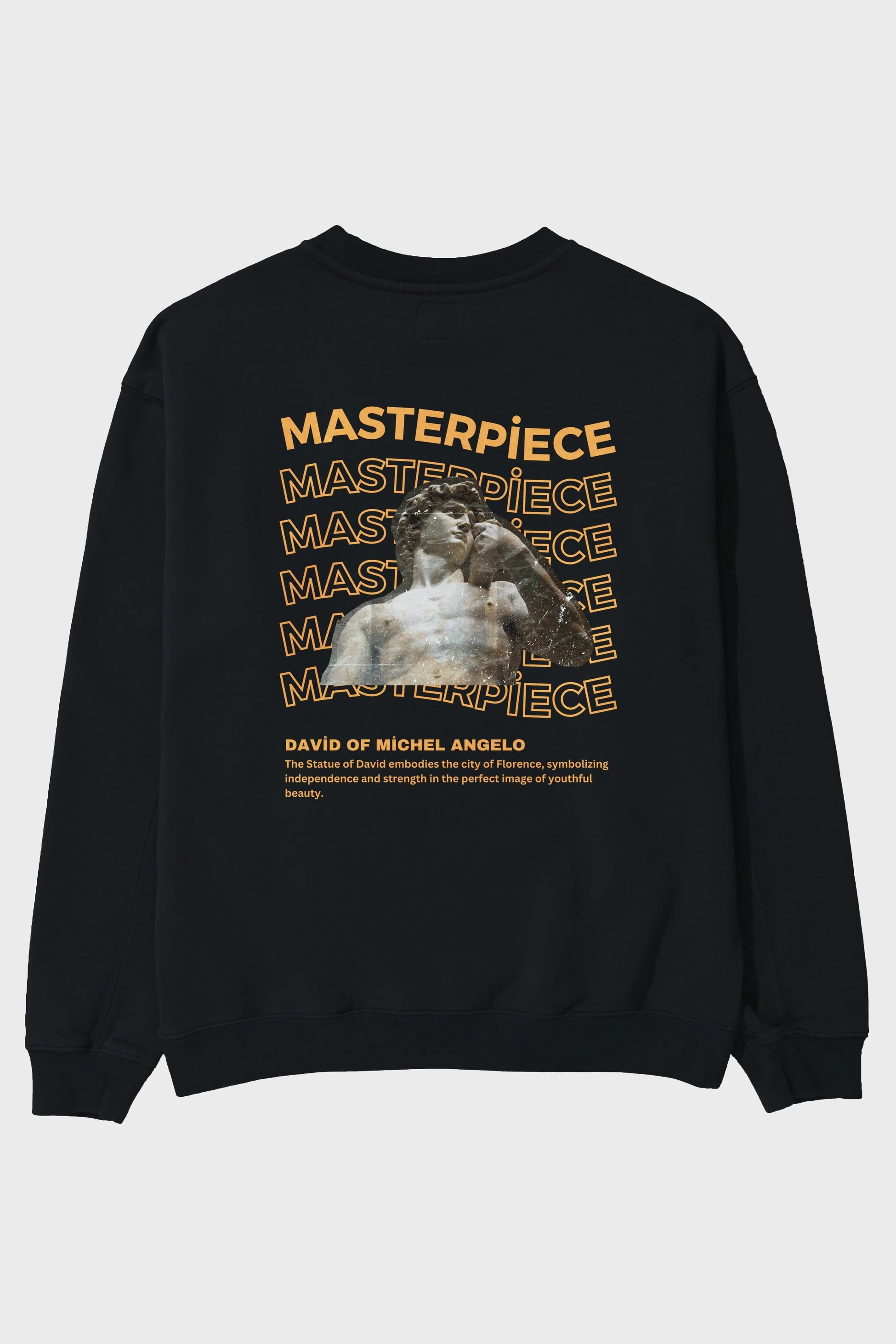 Masterpiece Yazılı Arka Baskılı Oversize Sweatshirt Erkek Kadın Unisex