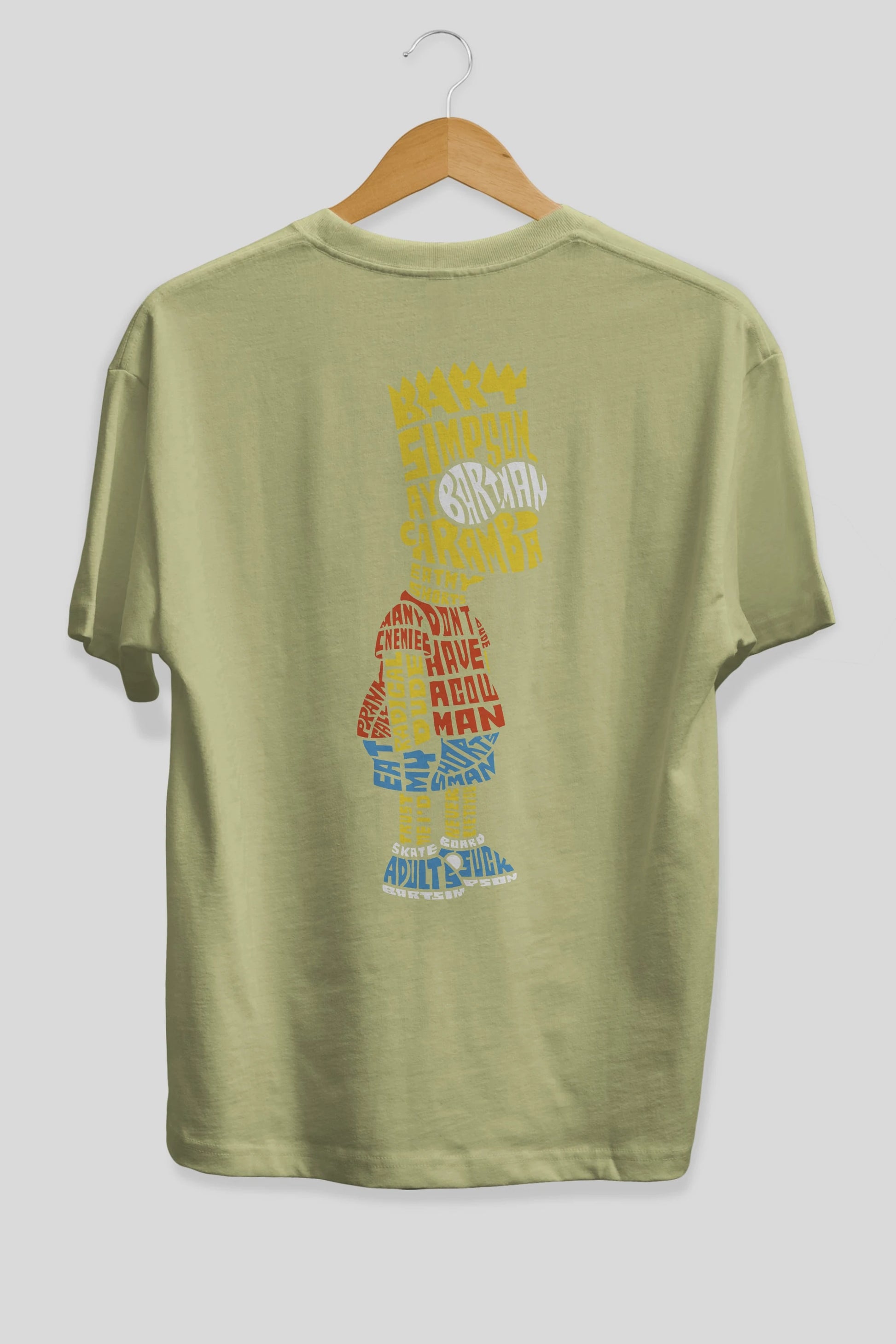 Bart Simpson Arka Baskılı Oversize t-shirt %100 pamuk Erkek Kadın Unisex