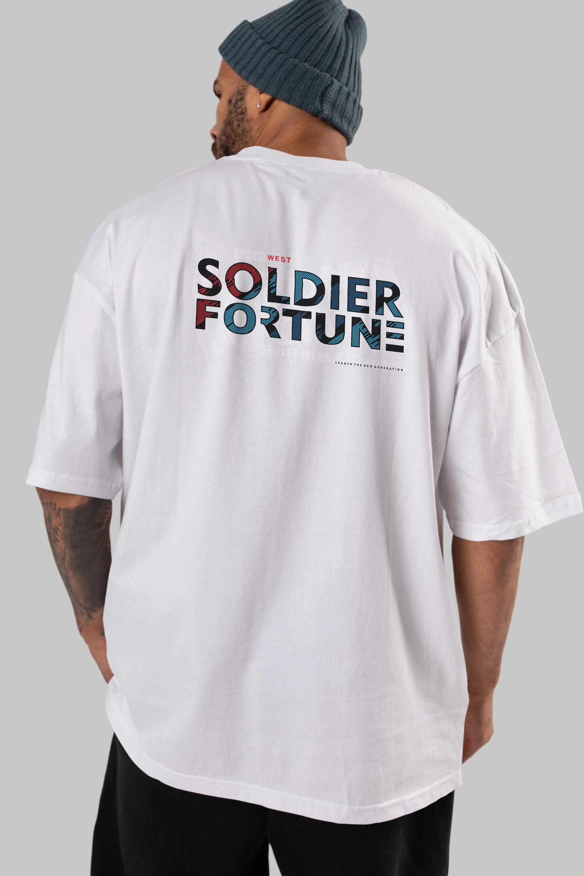 Soldier Fortune Arka Baskılı Oversize t-shirt Erkek Kadın Unisex