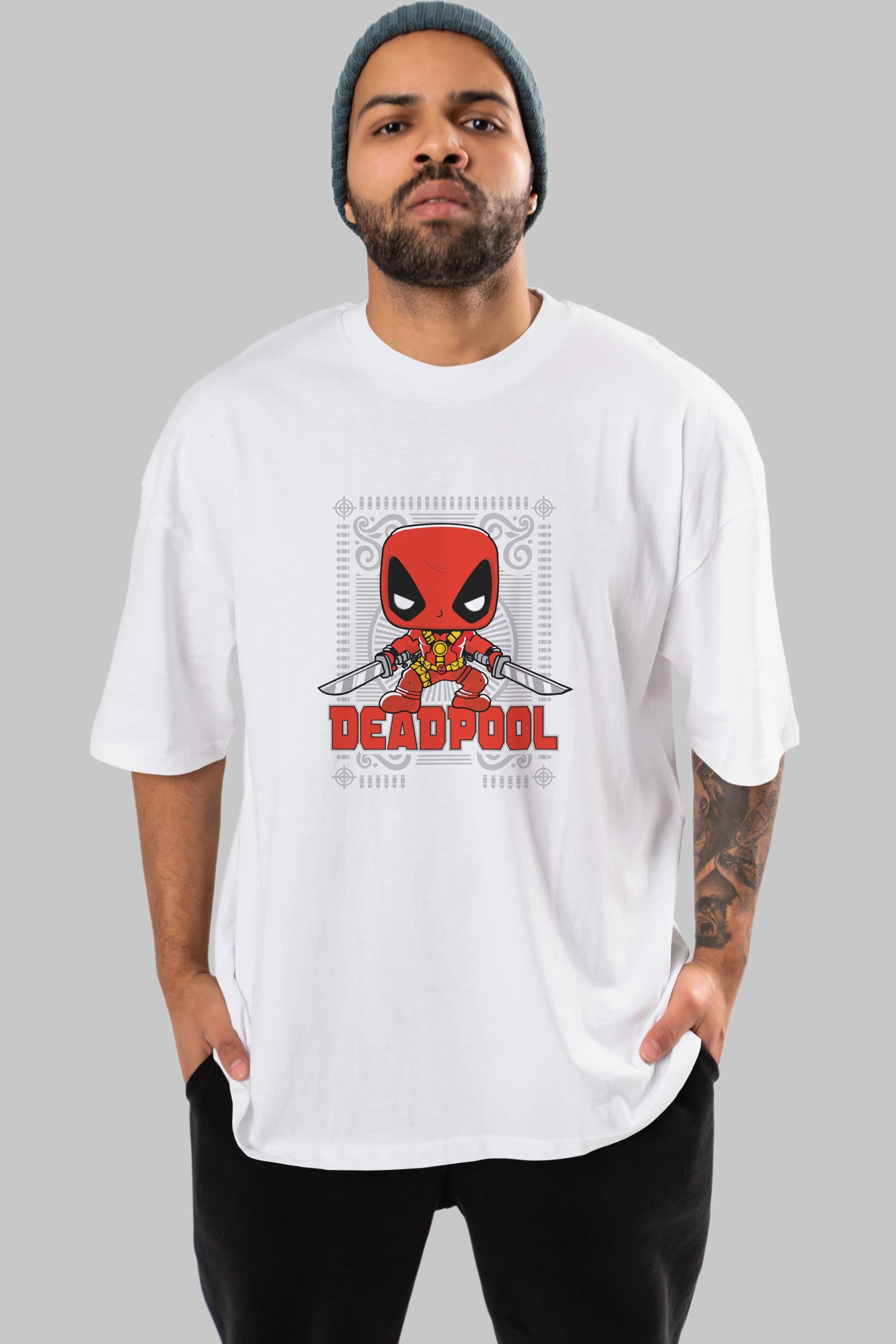 Deadpool (17) Ön Baskılı Oversize t-shirt Erkek Kadın Unisex %100 Pamuk Bisiklet Yaka tişort